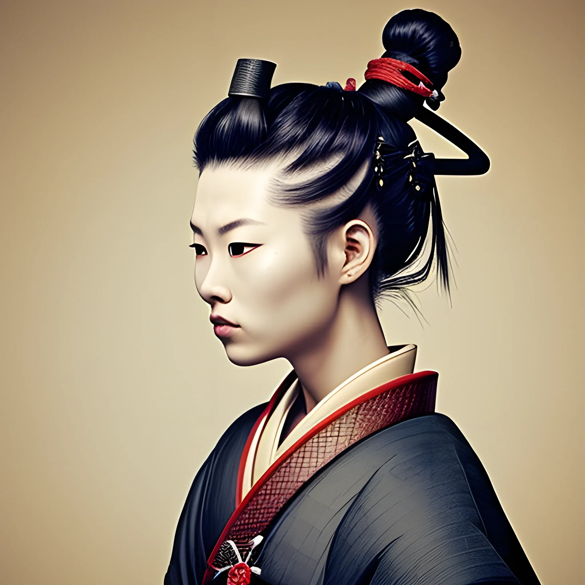 samurai,hair up ,sword , 