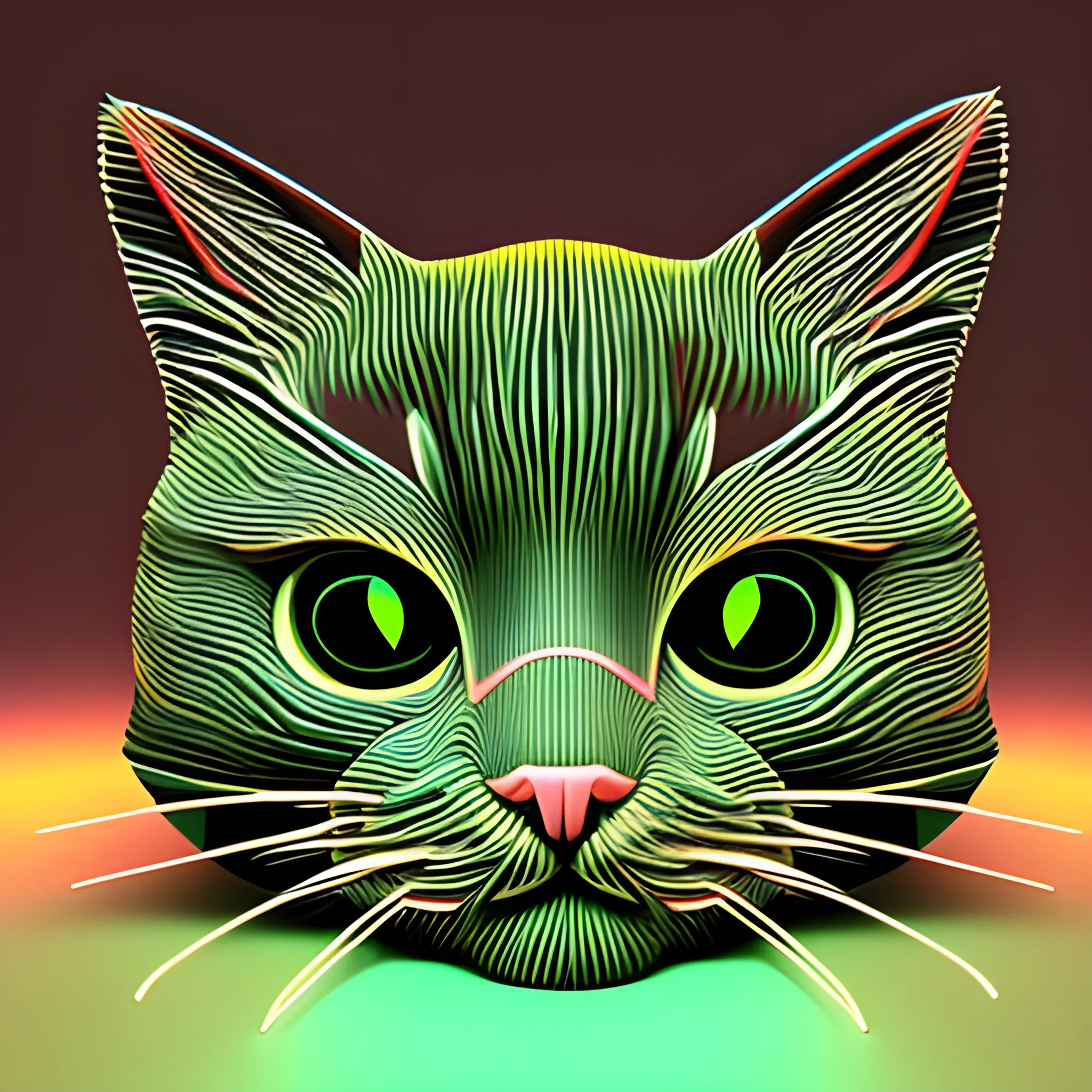 cat, Trippy, 3D - Arthub.ai