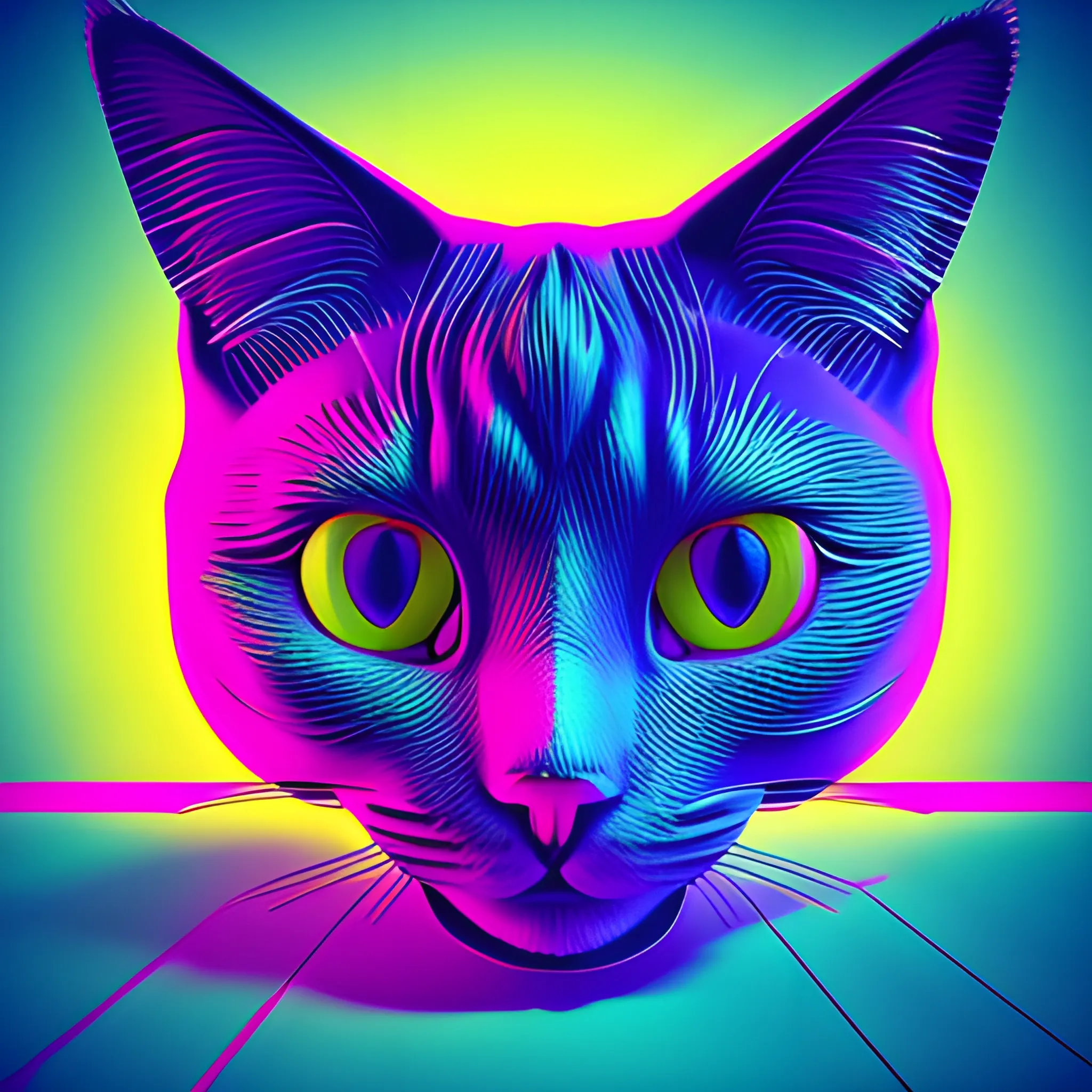 cat, Trippy, 3D