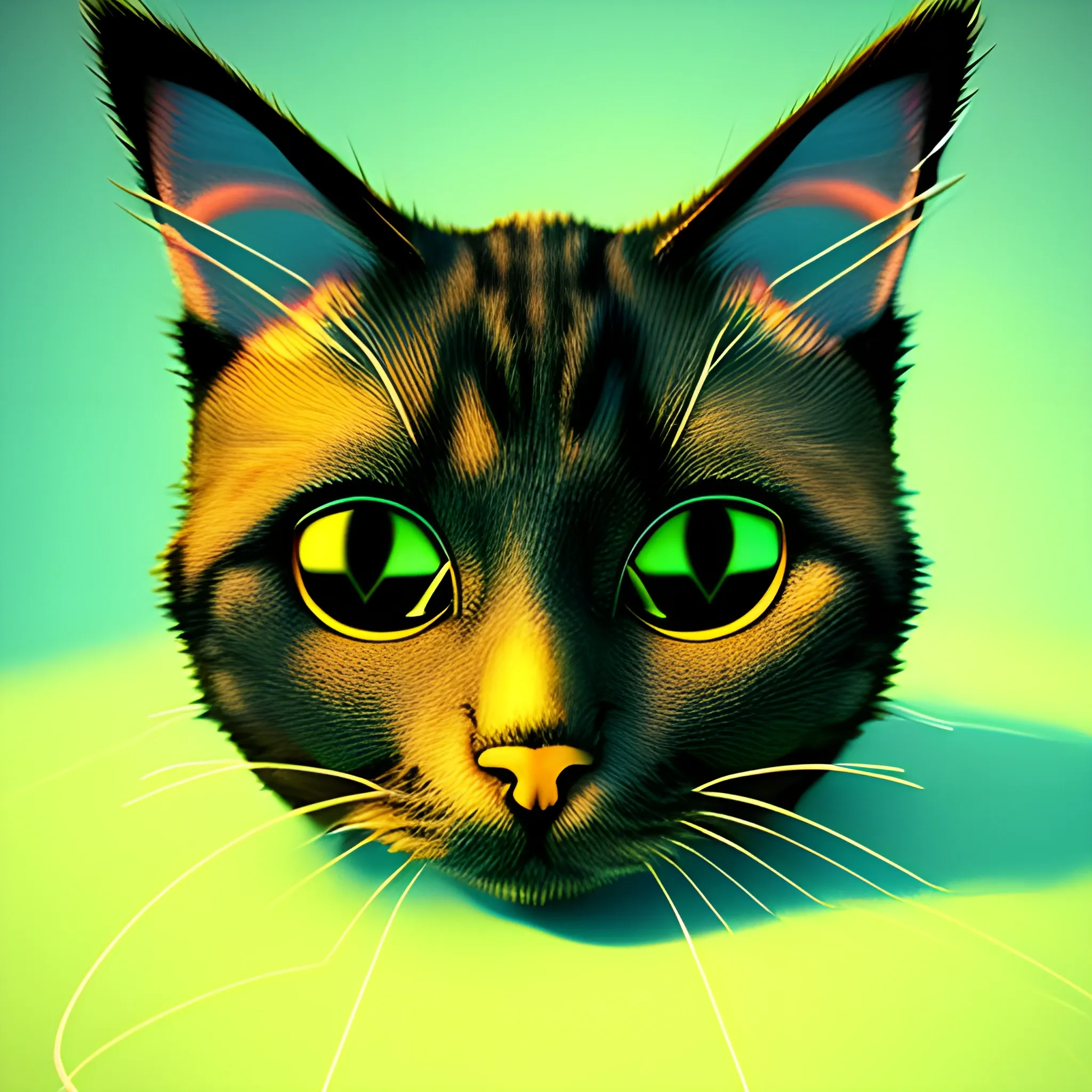 cat, Trippy, 3D