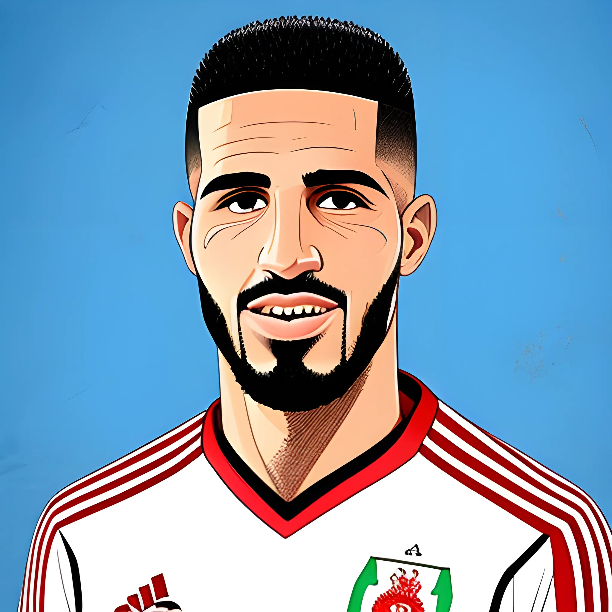 portraits of moroccan football player soccer 
, Cartoon