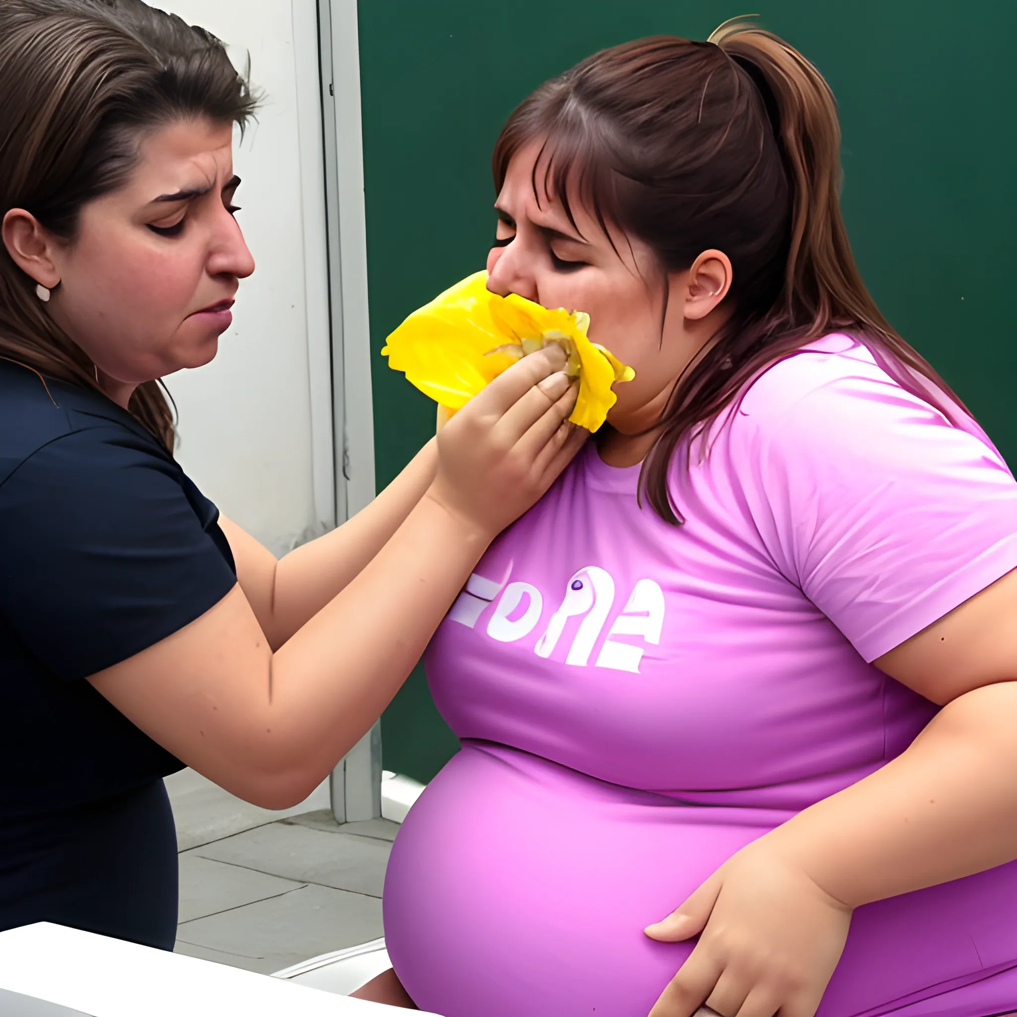 una gorda vomitando estiercol 