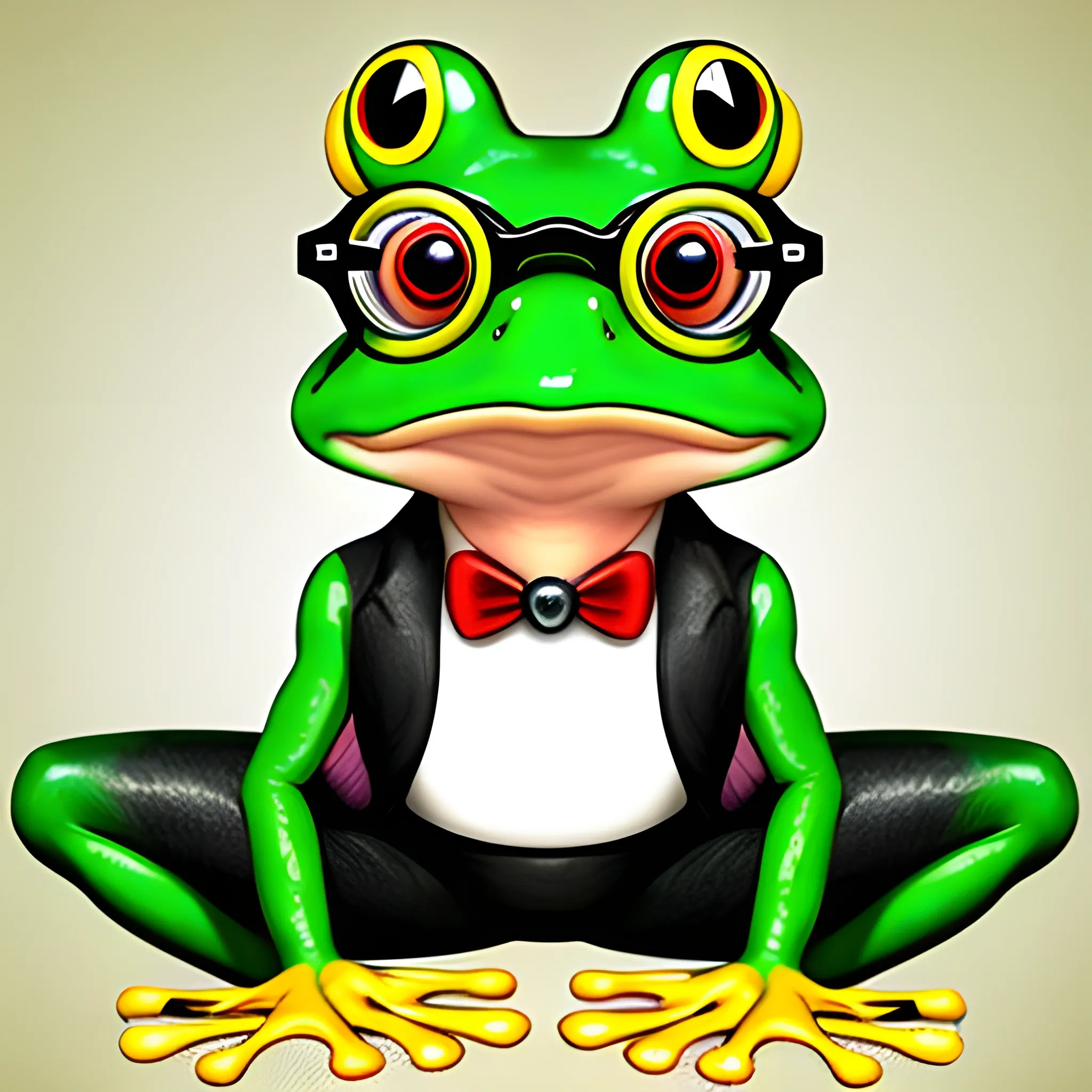 frog with glasses dronk - Arthub.ai