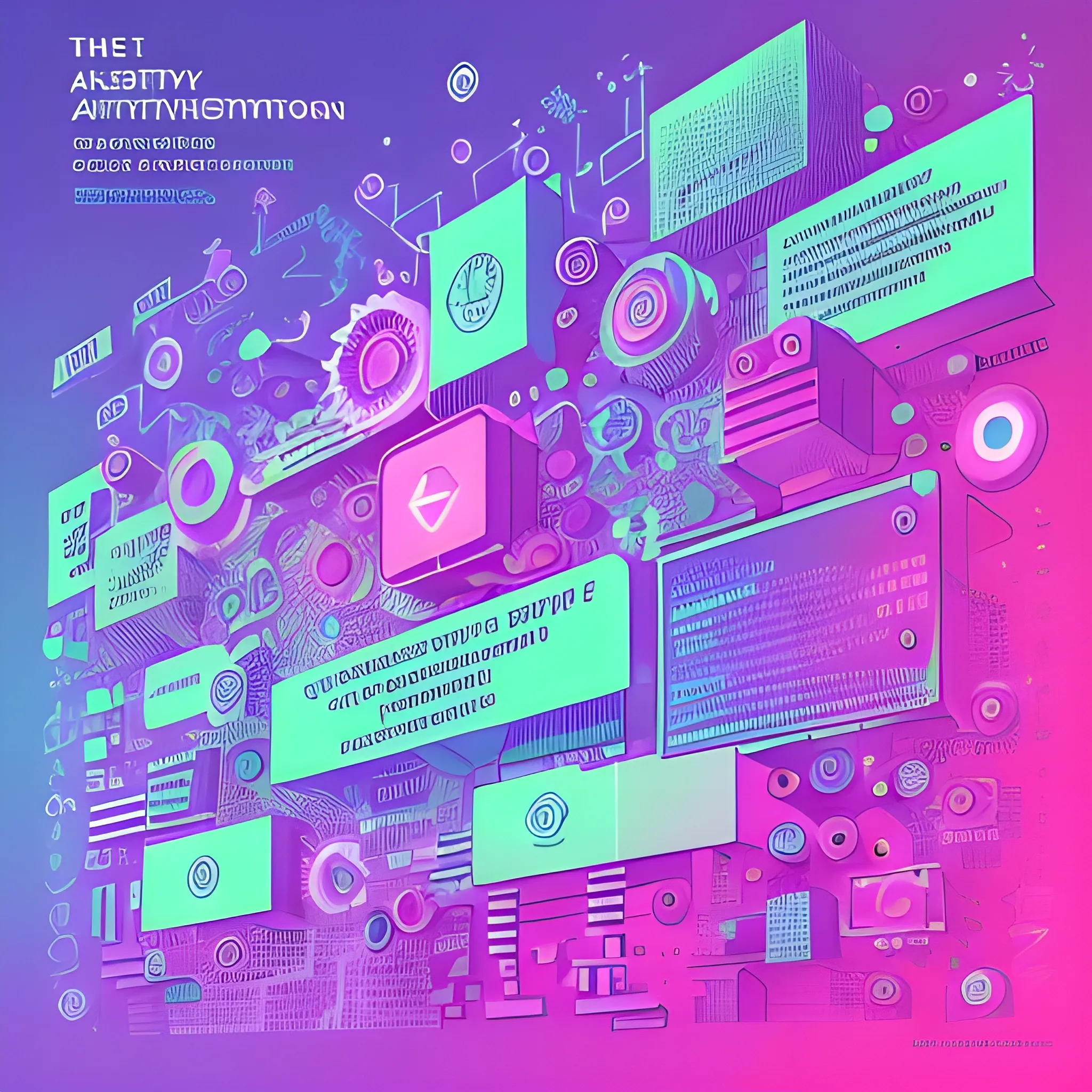 Generate a corporative, future, colorful, modern image, trippy, related to digital products, do not use machines or txt and use really environment, with this concept: “The Risk of AI Oversaturation in Design Systems and Jobs”