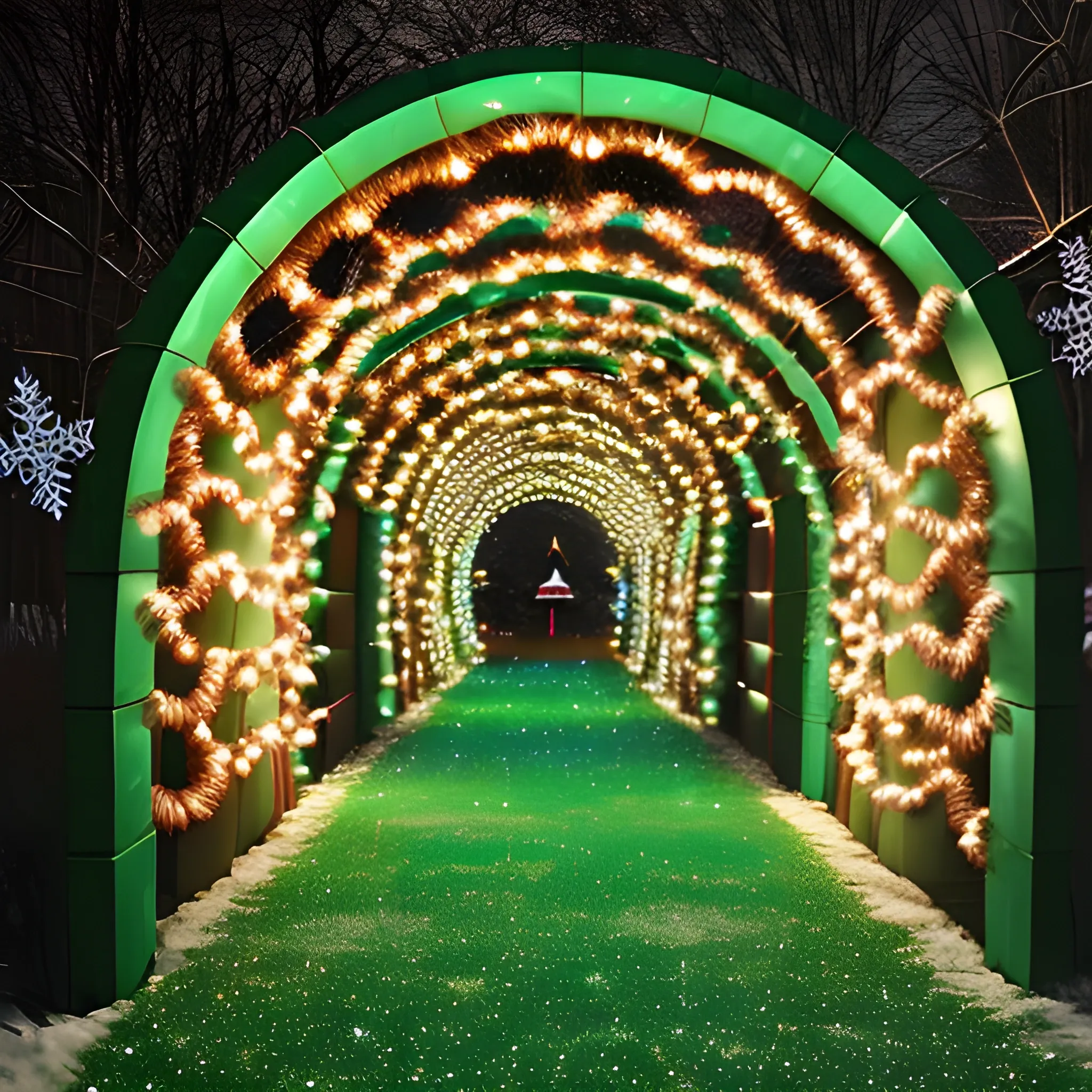 Liminal space love tunnel with christmas decorations - Arthub.ai