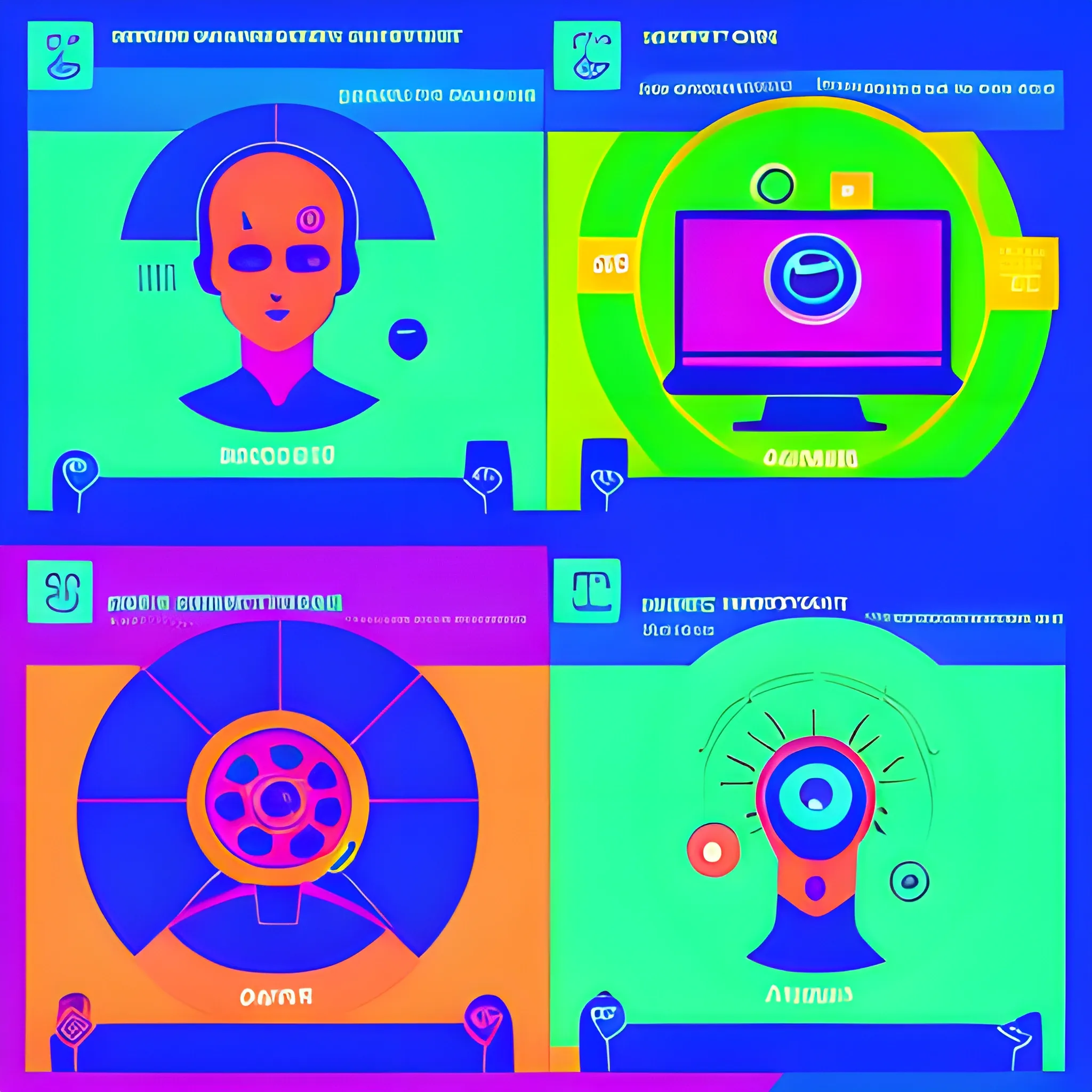 Generate a corporative, future, colorful, modern image, trippy, related to digital products, do not use machines or txt and use really environment, with this concept: “New Ways of Working from Automation”