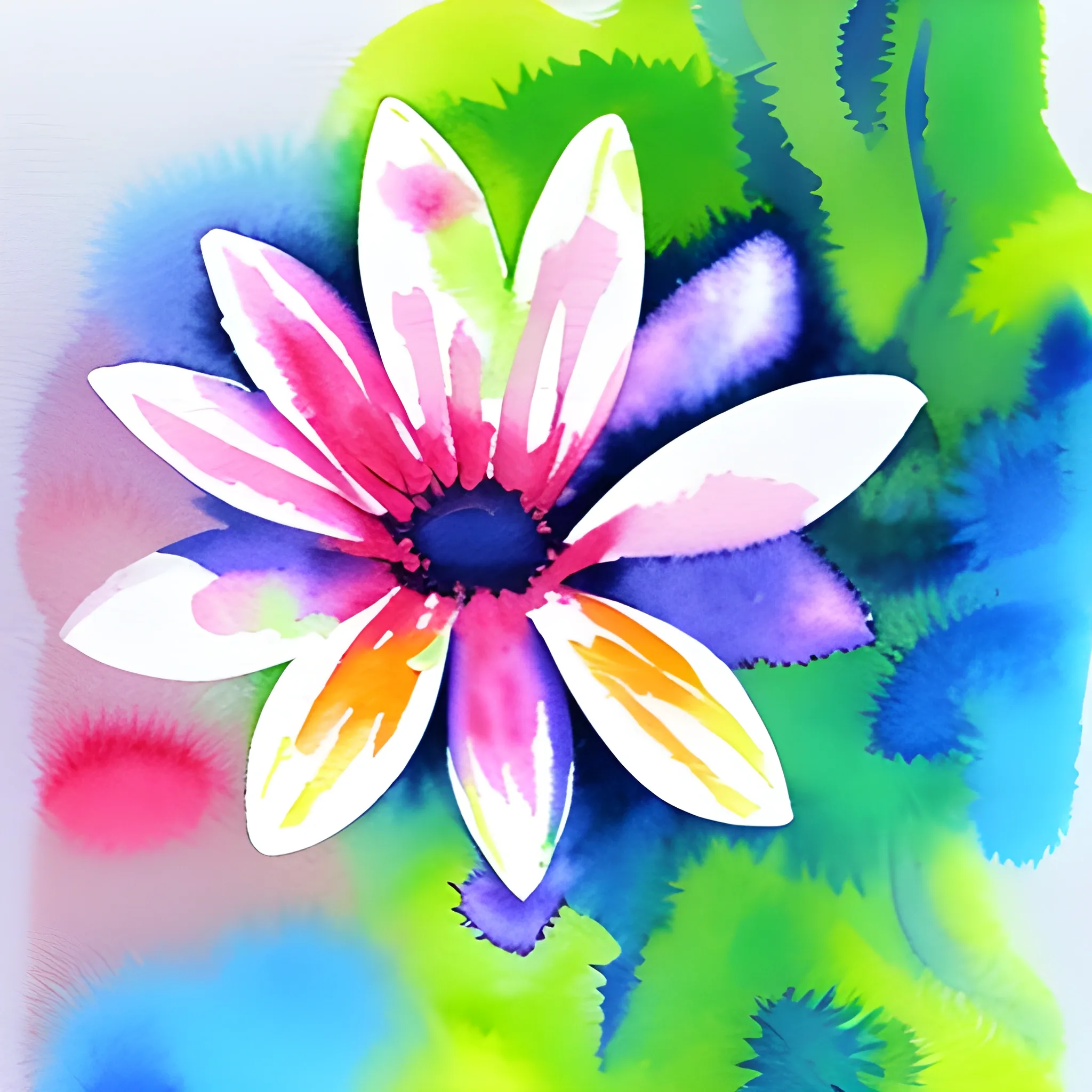 flower, Water Color, Trippy