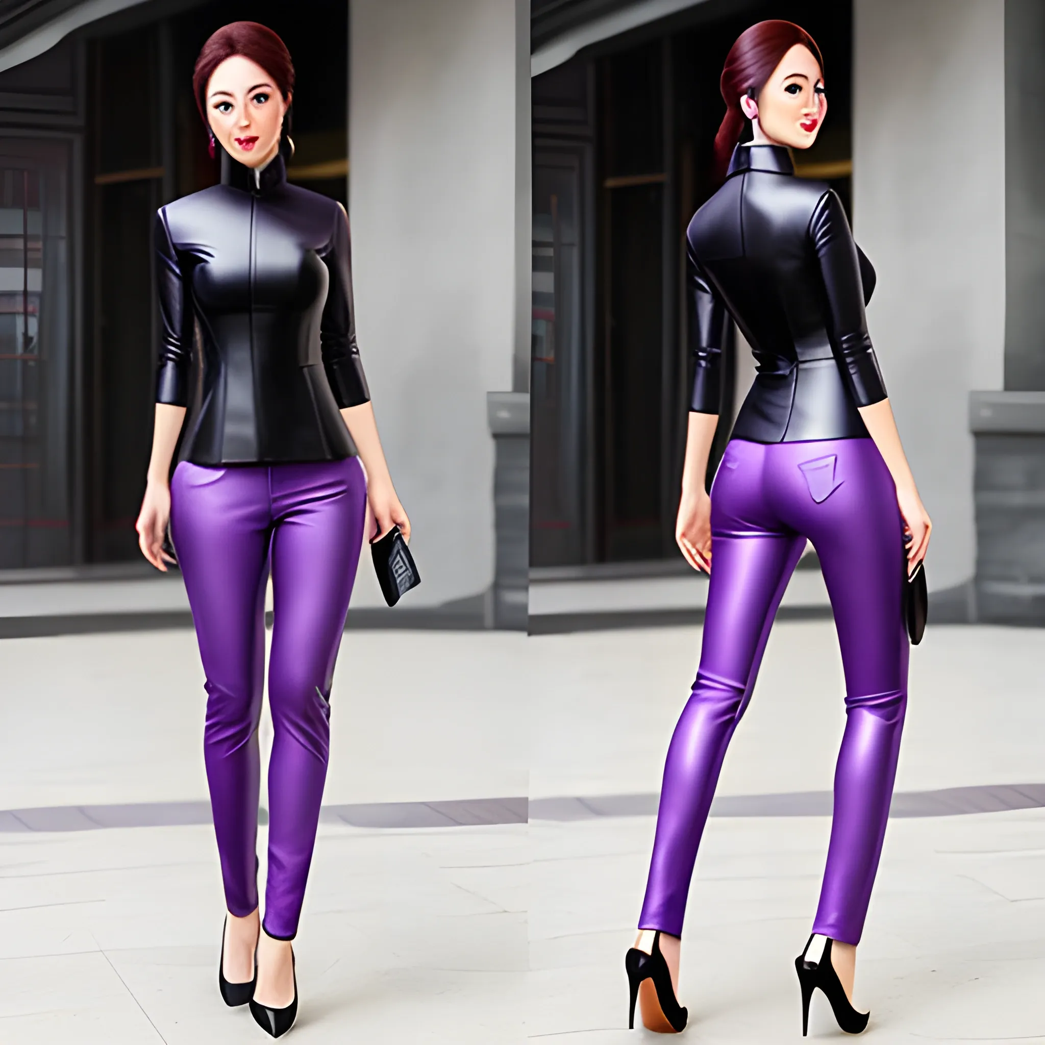 leather pants;purple;16 years old girl;chinese 