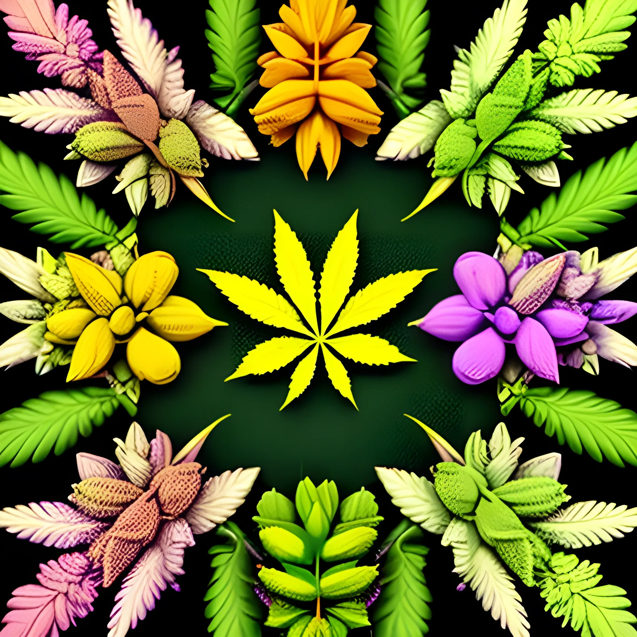  Prompt: "Blissful Buds"
   Description: Create a vibrant and visually stunning 8K artwork showcasing a variety of cannabis buds in different colors, sizes, and textures. Incorporate elements of nature, such as shining sunlight or dewdrops on the leaves, to emphasize the natural beauty of the plant.
