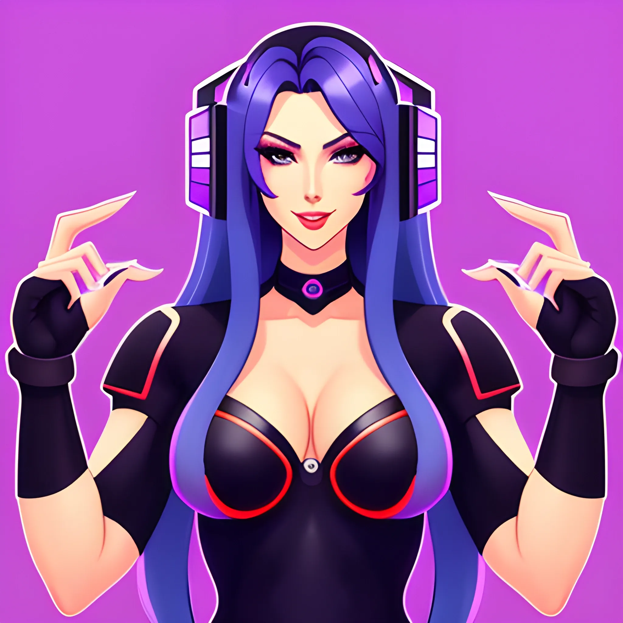 A beautiful girl while streaming on twitch , attractive gaming background, 2d hd mascot, 1080x1920 pixels