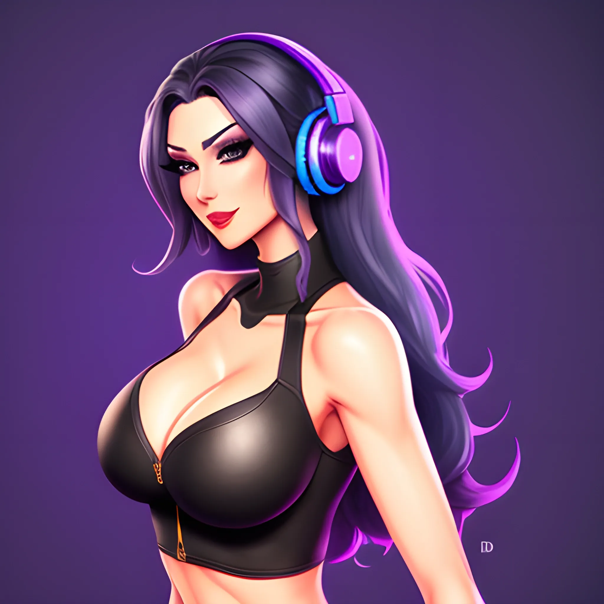 A beautiful girl while streaming on twitch , attractive gaming background, 2d hd mascot, 1080x1920 pixels