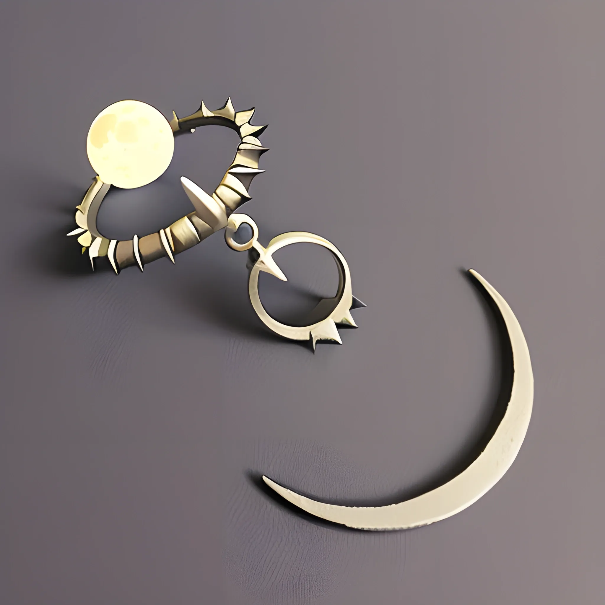 create a moon wit spike and ring