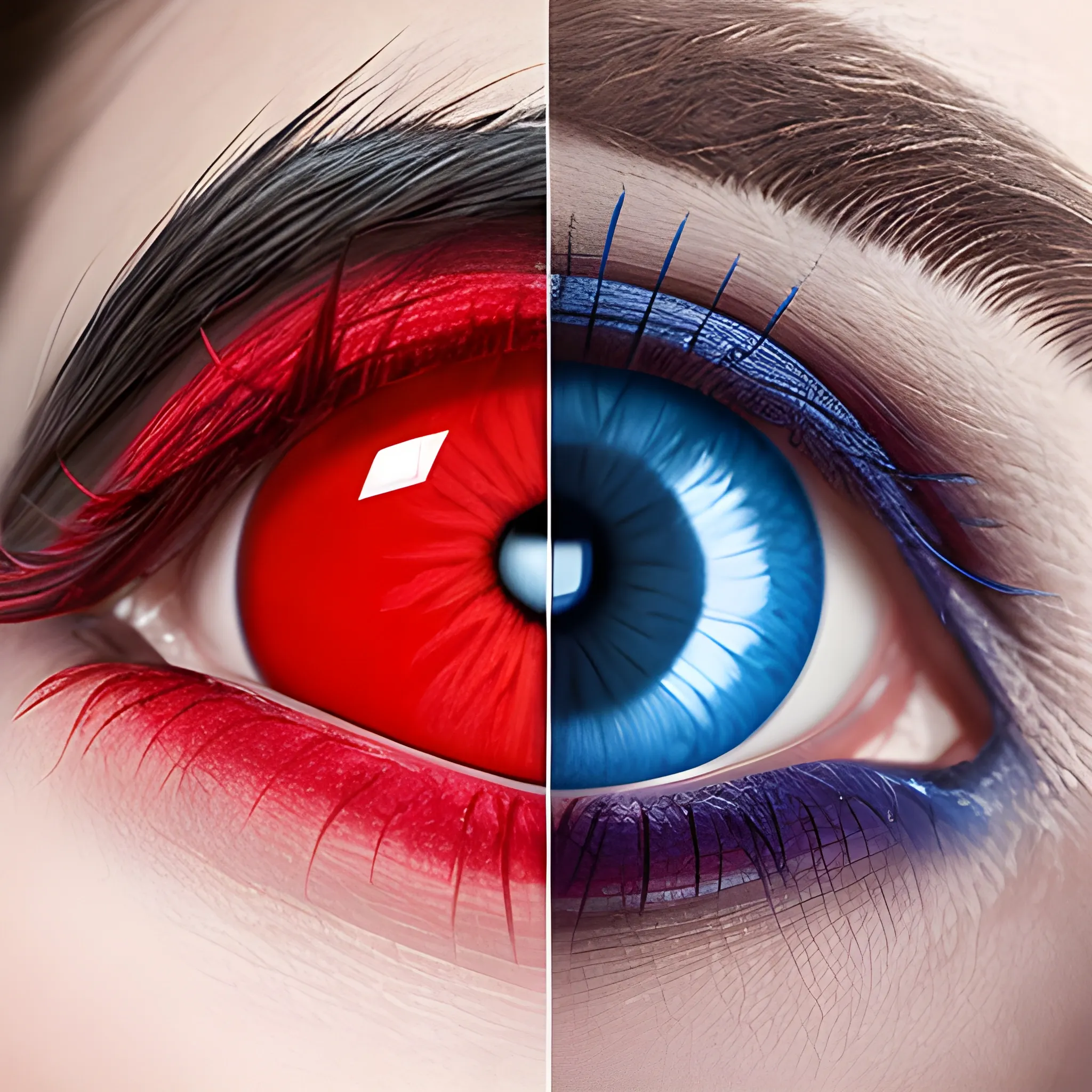 eye blue and smooth red