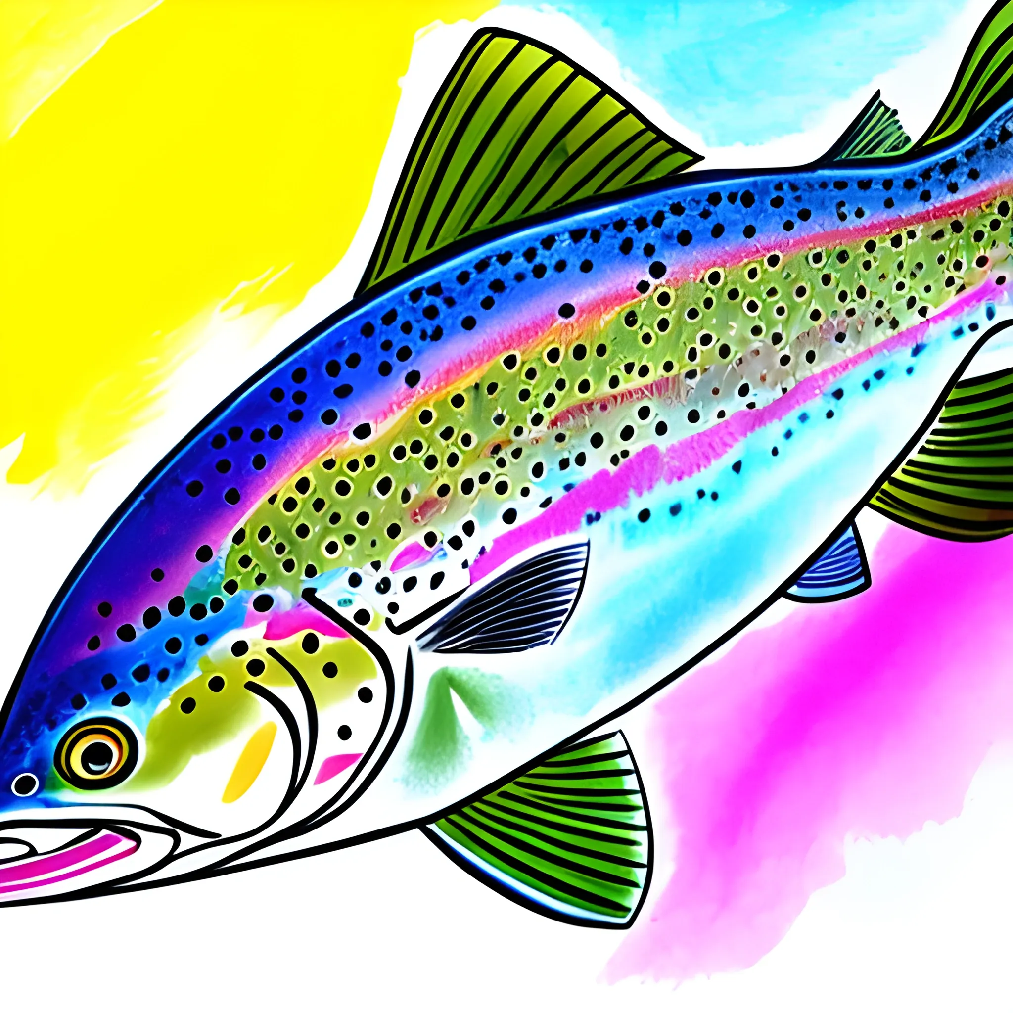 rainbow trout drawn without background