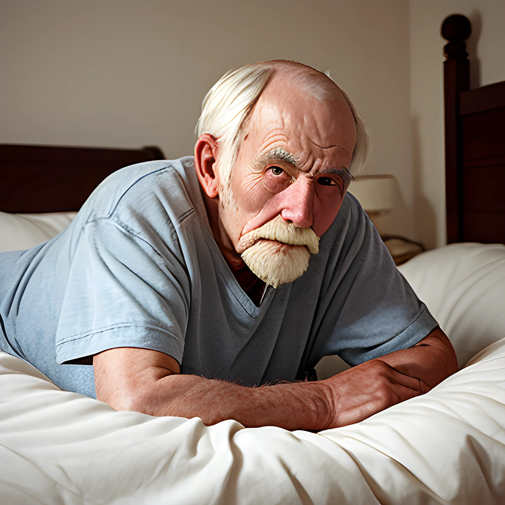 old man in bed 