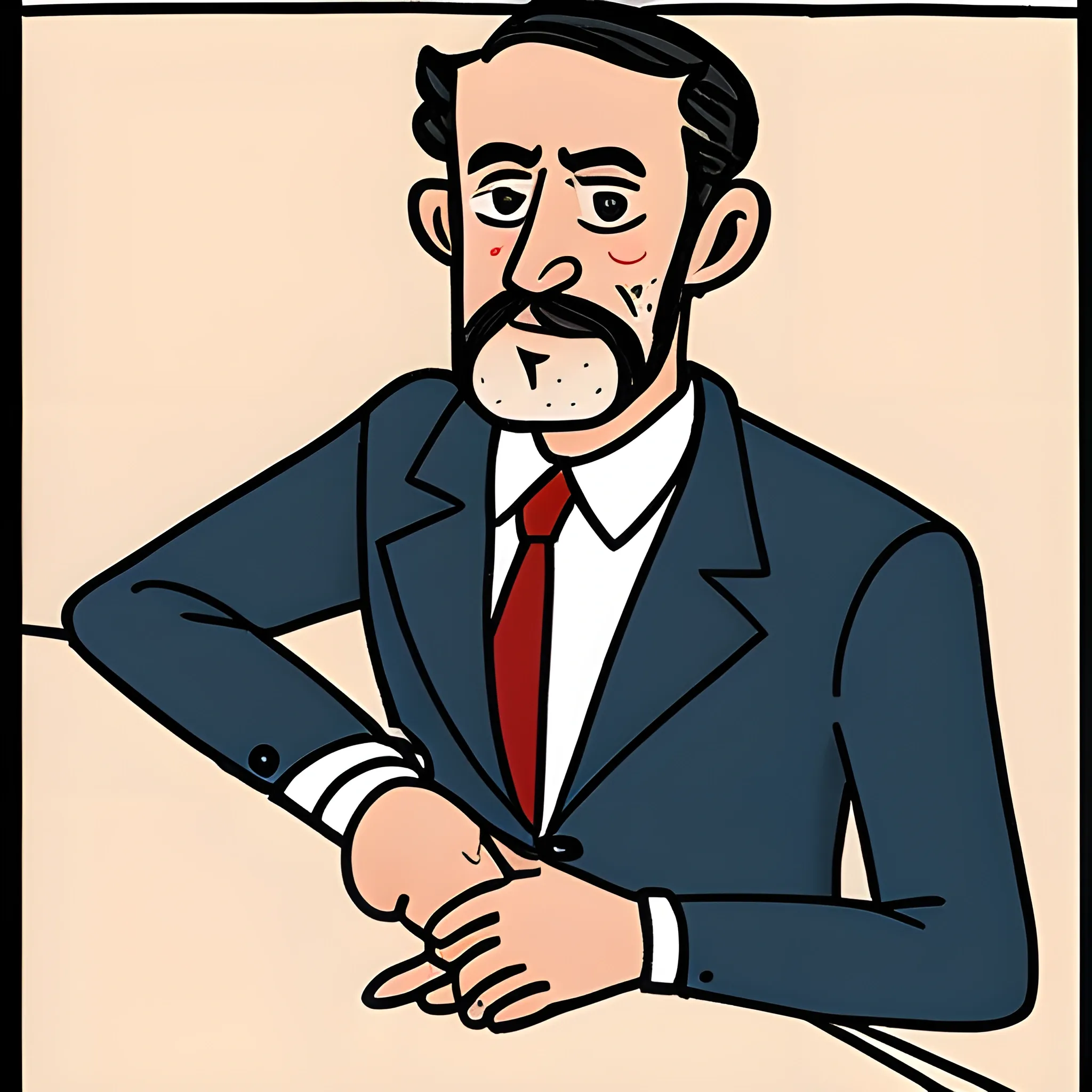a man on a slegde , Cartoon