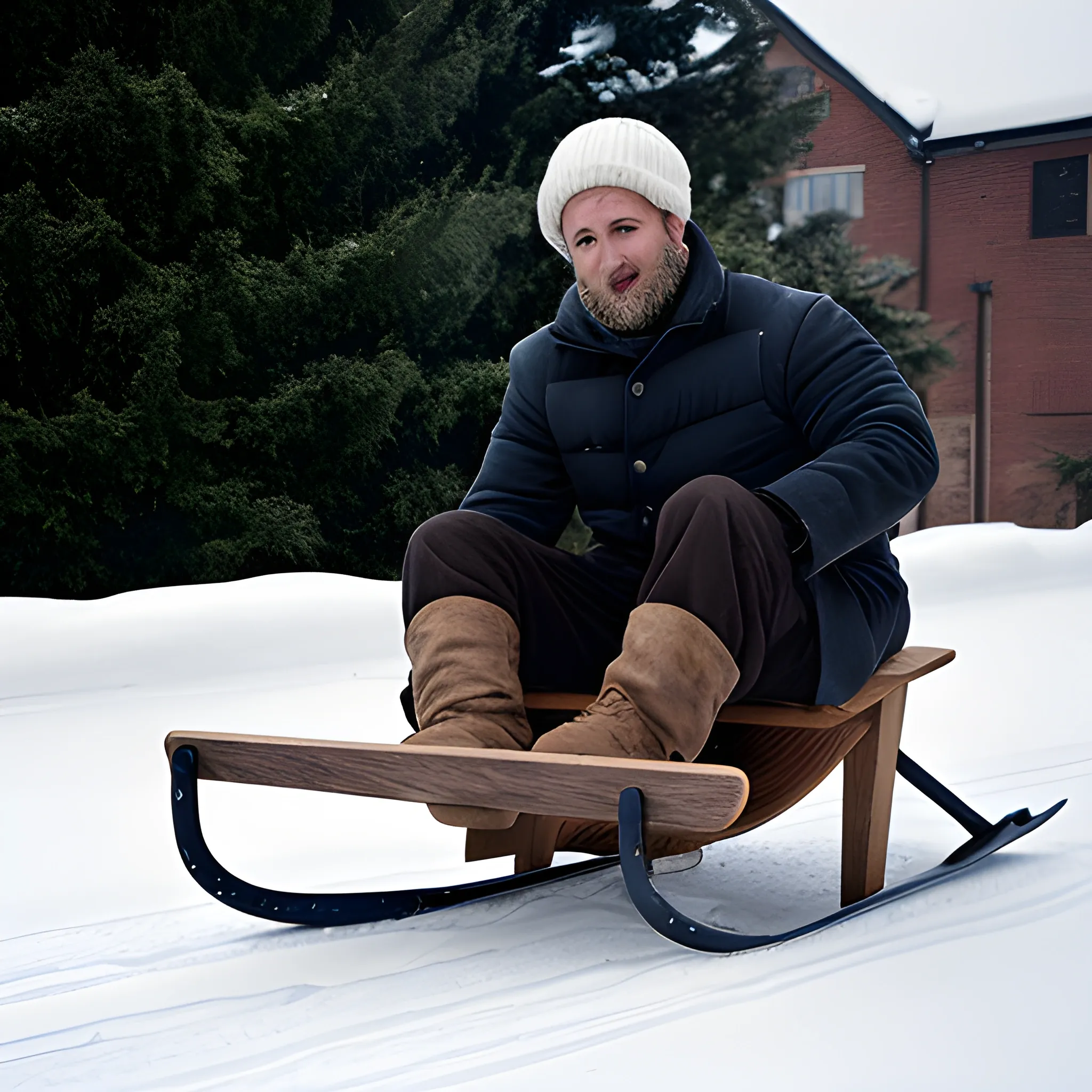  man on a sledge 