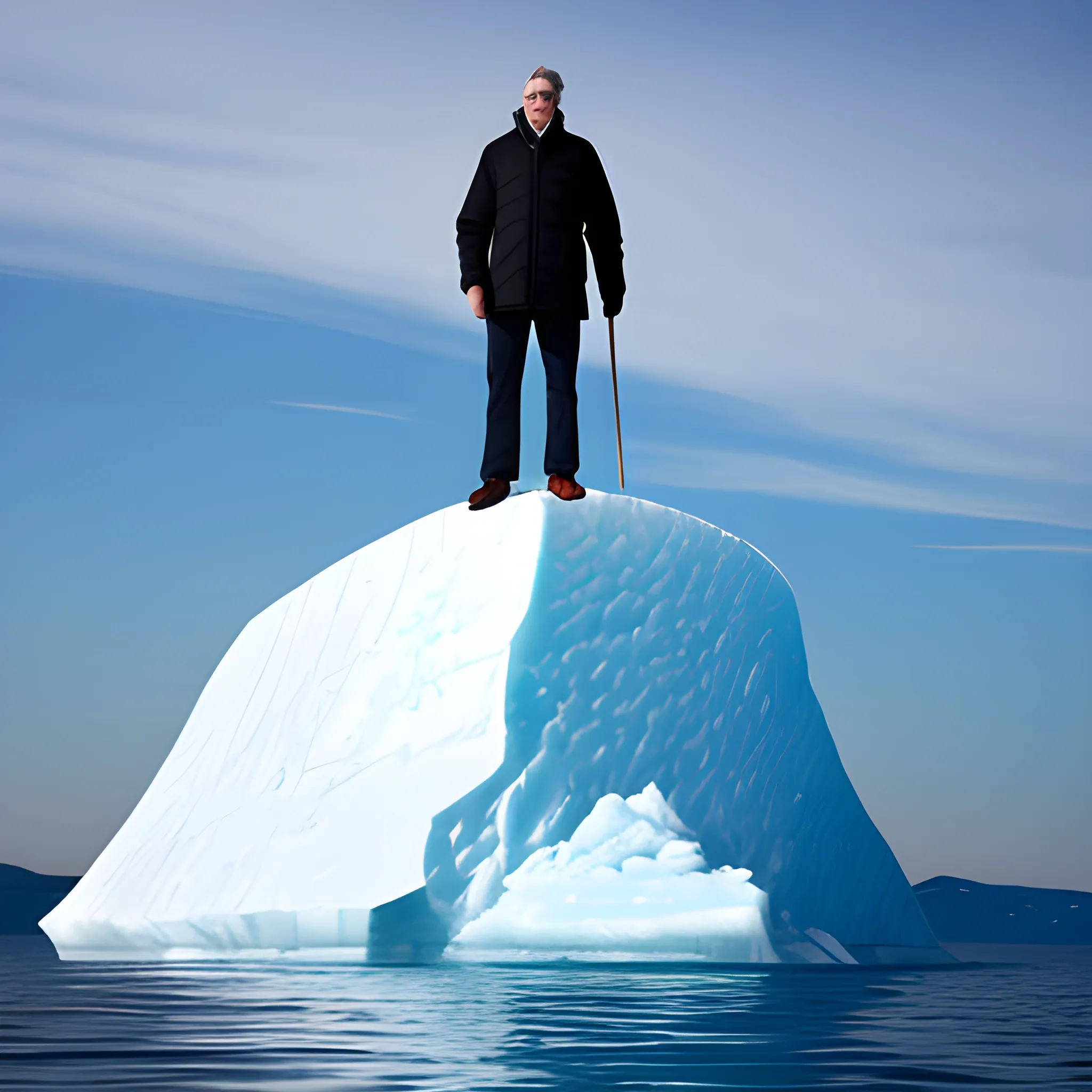 man on an iceberg