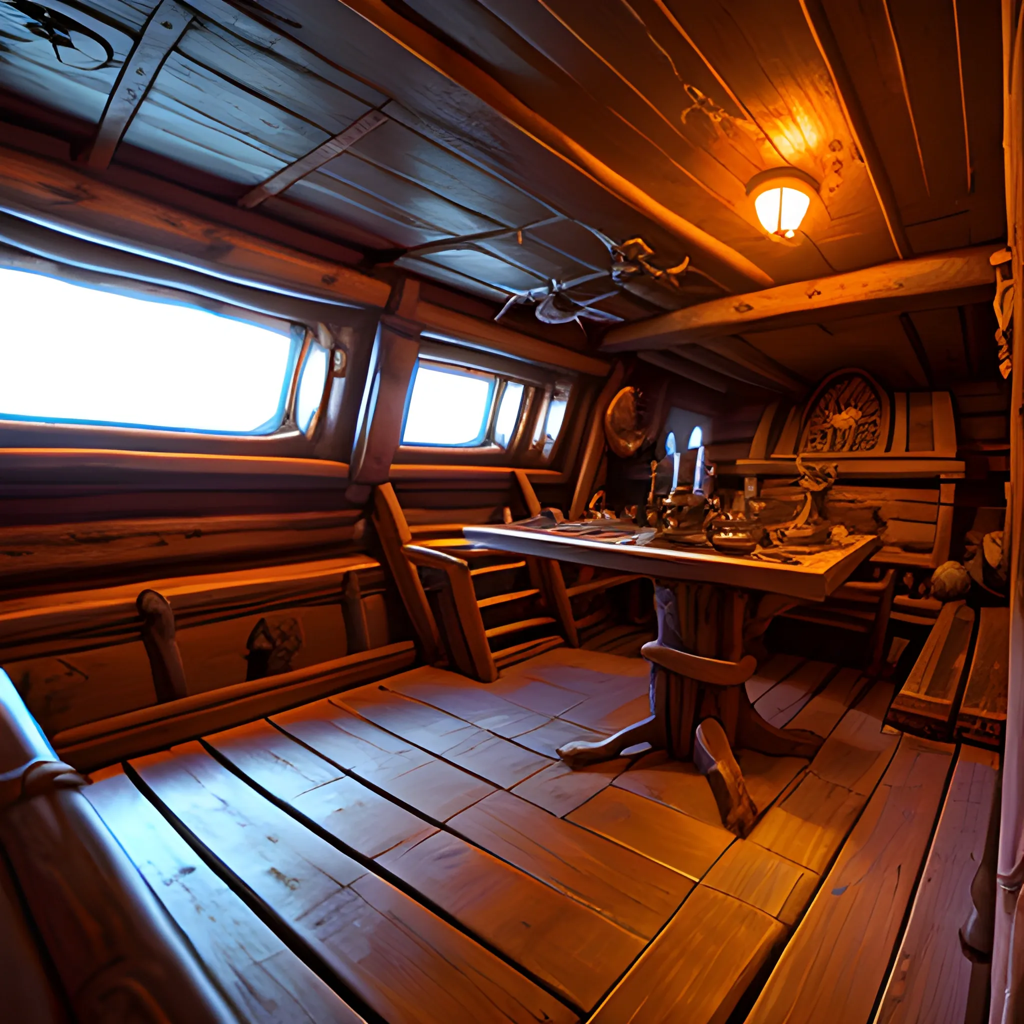 inside a pirate ship