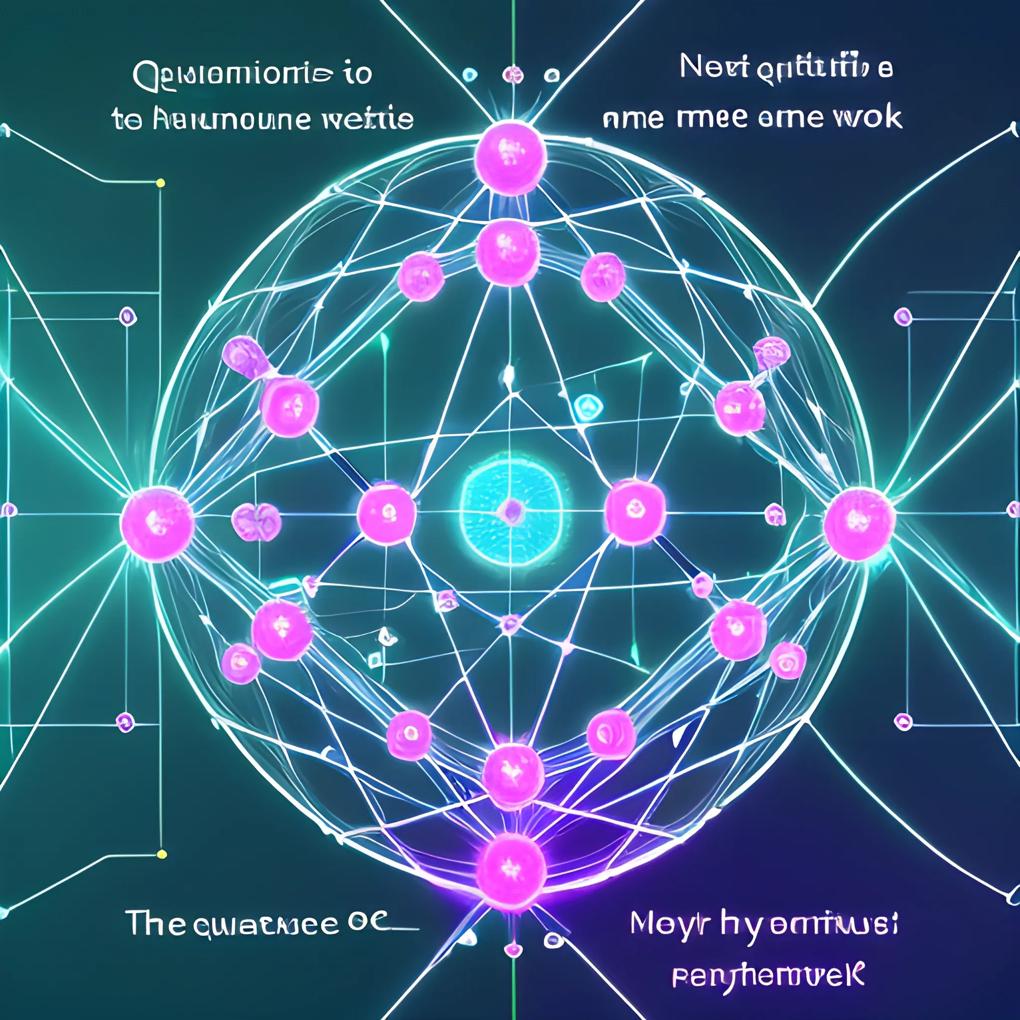 Imagine a quantum network that connects your place of study, your home and your work. It includes the quantum source, the quantum channel and the particles, I need you to write in the places that connect, home, study, work and if possible, do not create a diagram