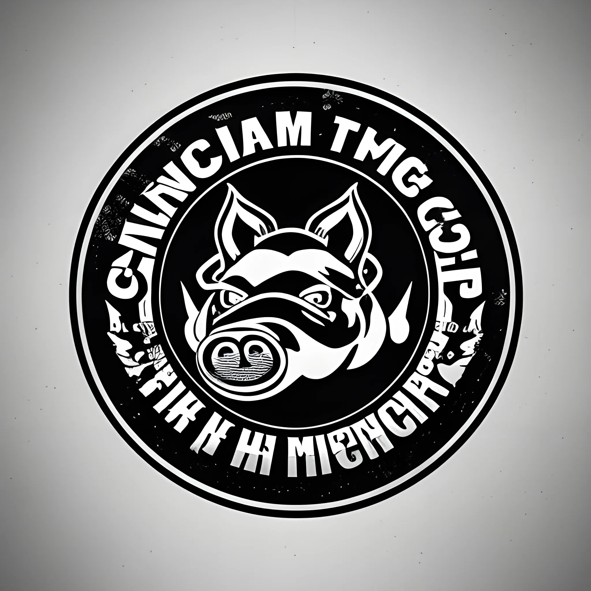 a logo for a team of mechanics specialized in drift cars whose main element is a smoking pig and the title "COCHINITOS RACING"