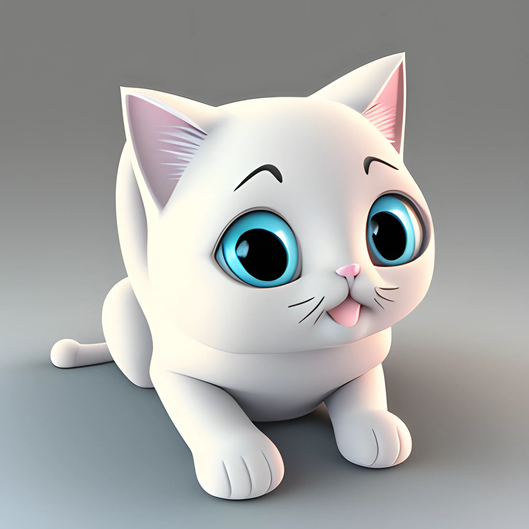 cute cat, 3D, Cartoon