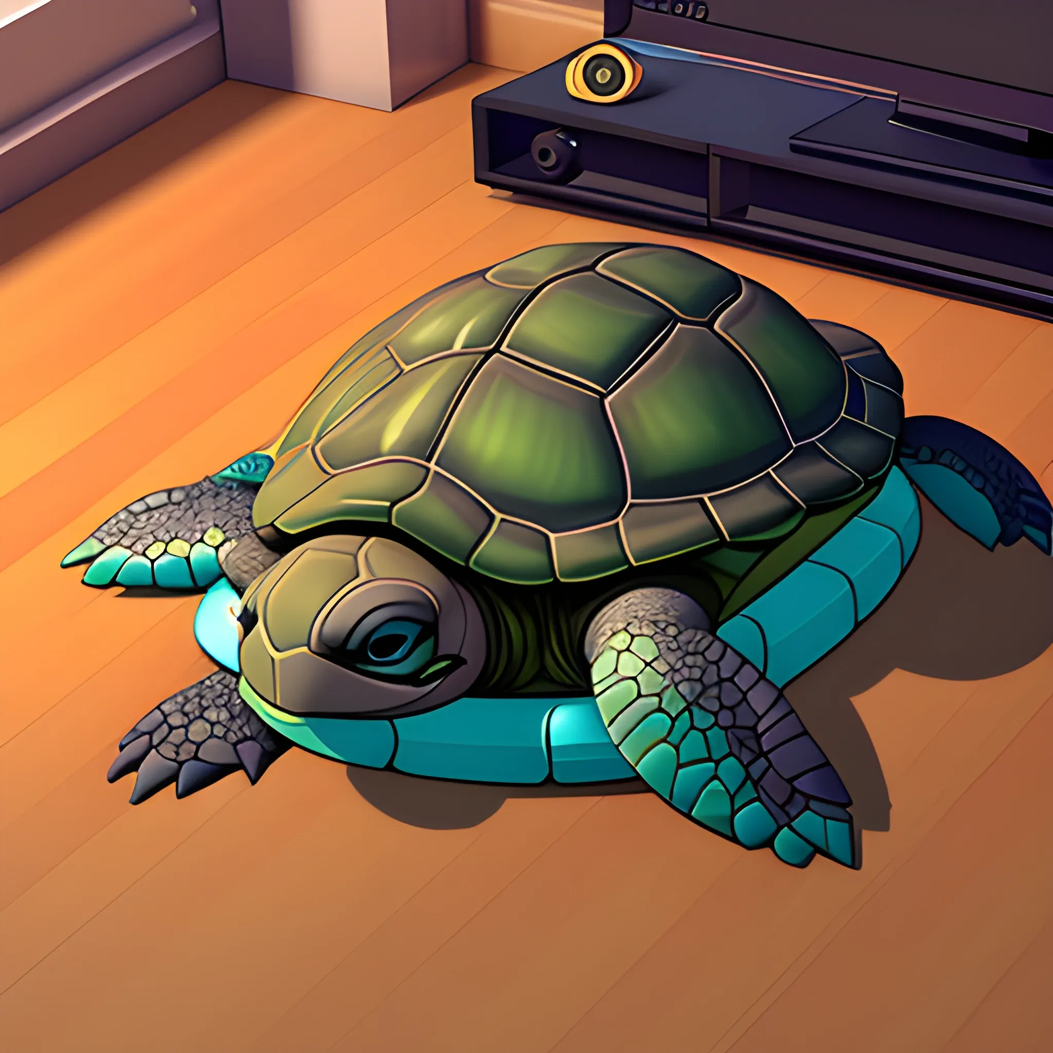 a lazy turtle gamer sleeping






, Cartoon, 3D