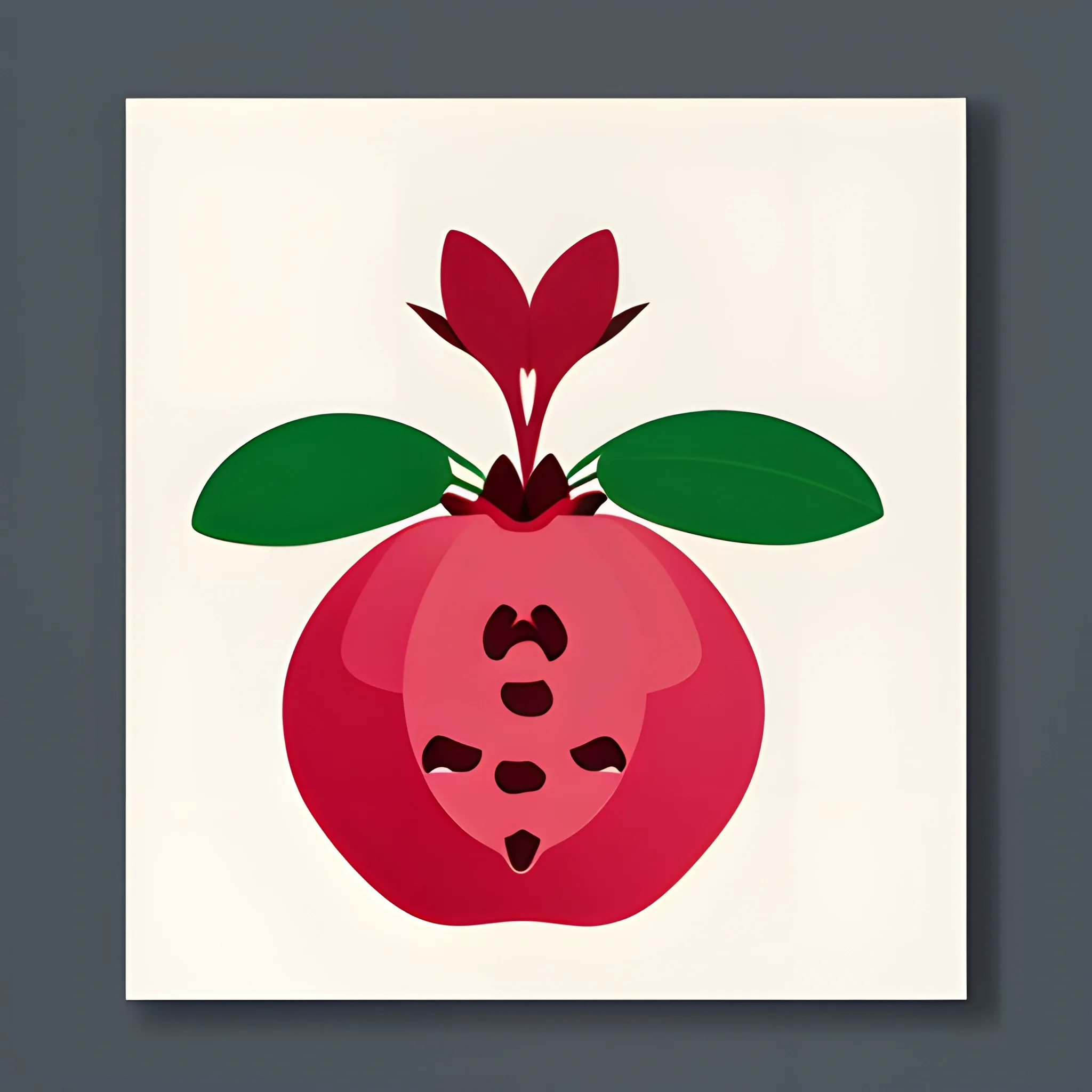 minimalist illustration of  pomegranate