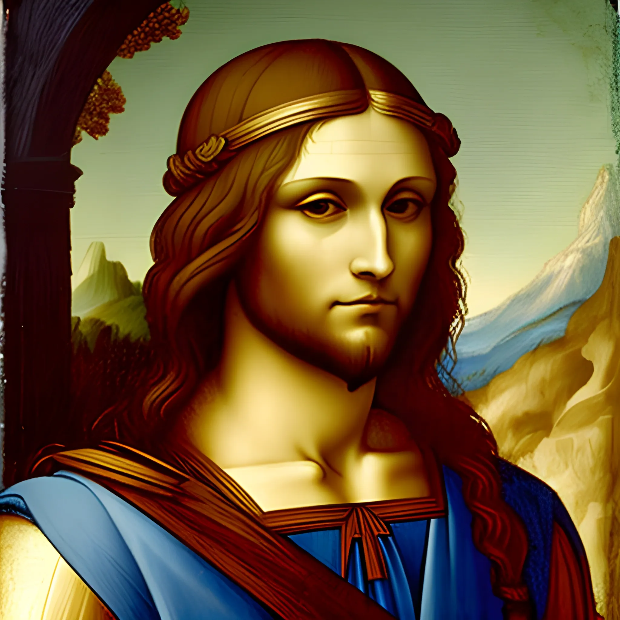 Leonardo da Vinci as a greek god, Oil Painting