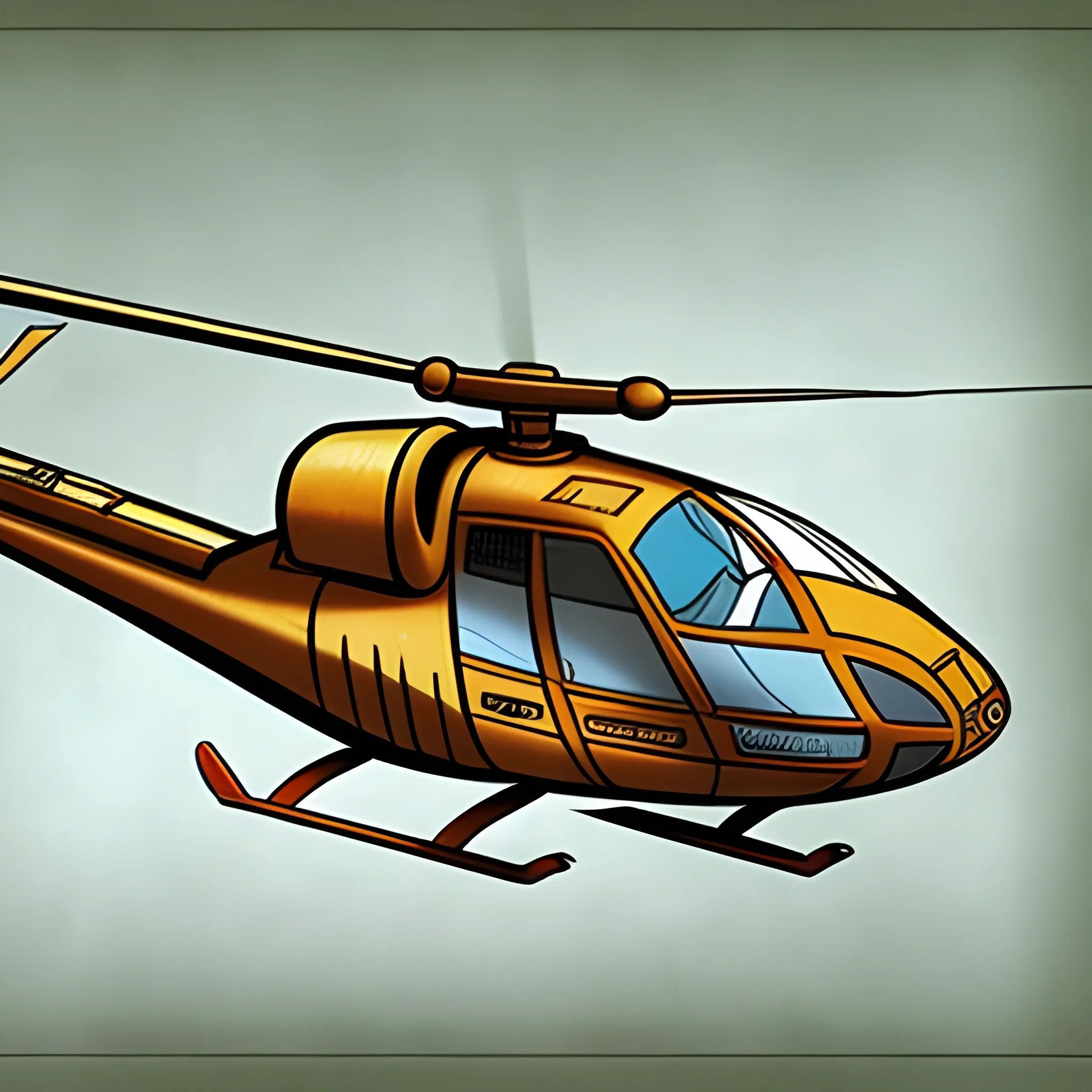 Leonardo da Vinci helicopter design, Cartoon