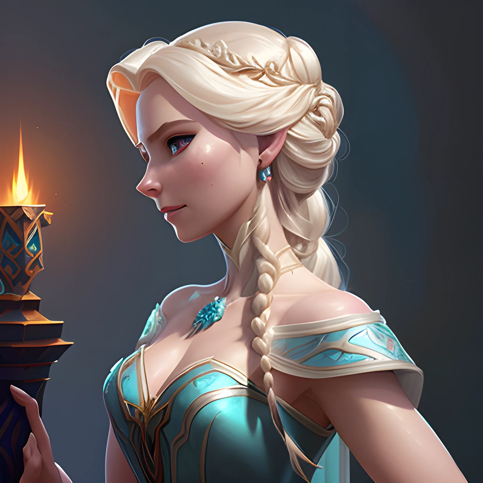 Elsa, d & d, fantasy, intricate, elegant, highly detailed, digital painting, artstation, concept art, matte, sharp focus, illustration, hearthstone, art by artgerm and greg rutkowski and alphonse mucha, 8k