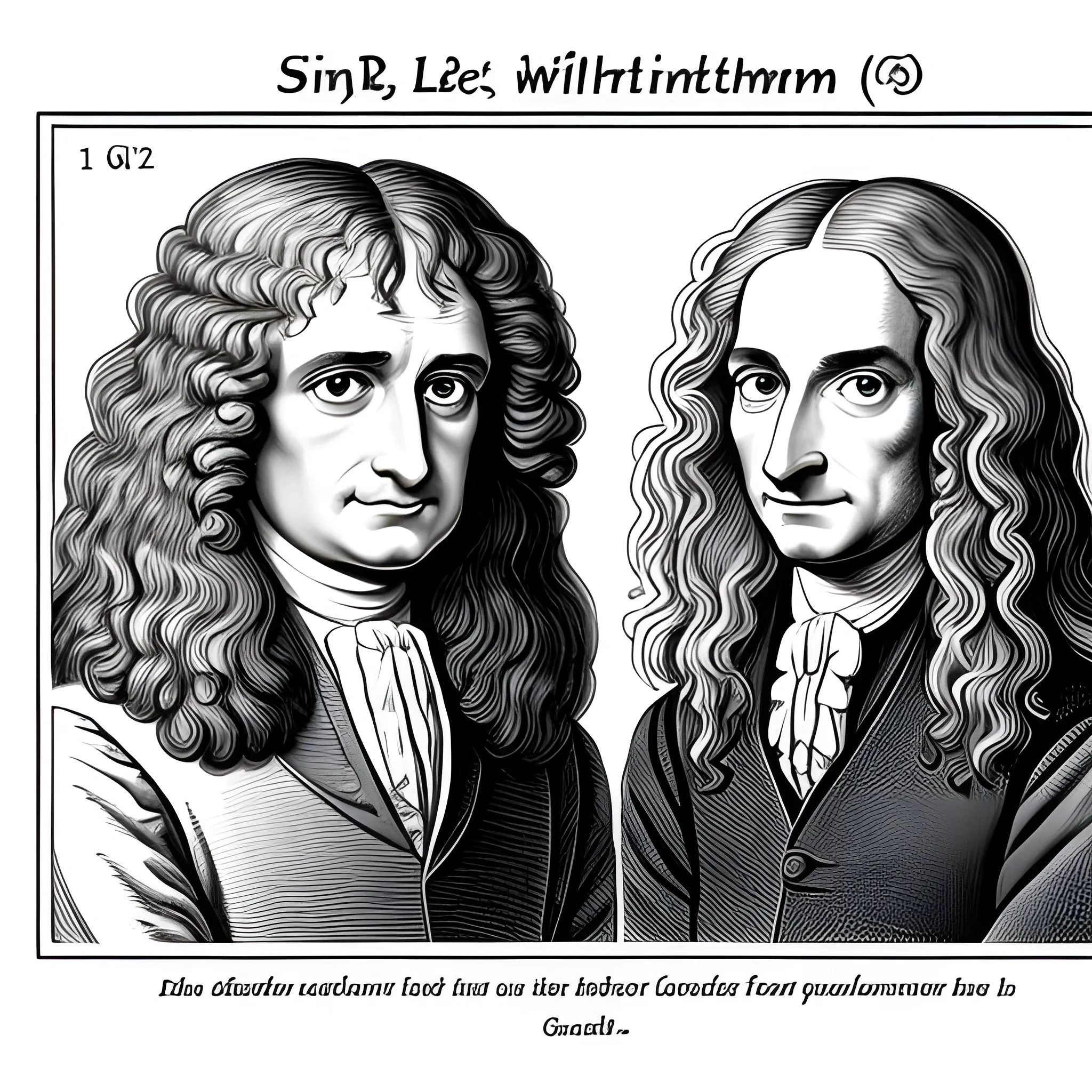Sir Isaac Newton And Gottfried Wilhelm Leibniz Drawn As Calculus Arthubai 2084