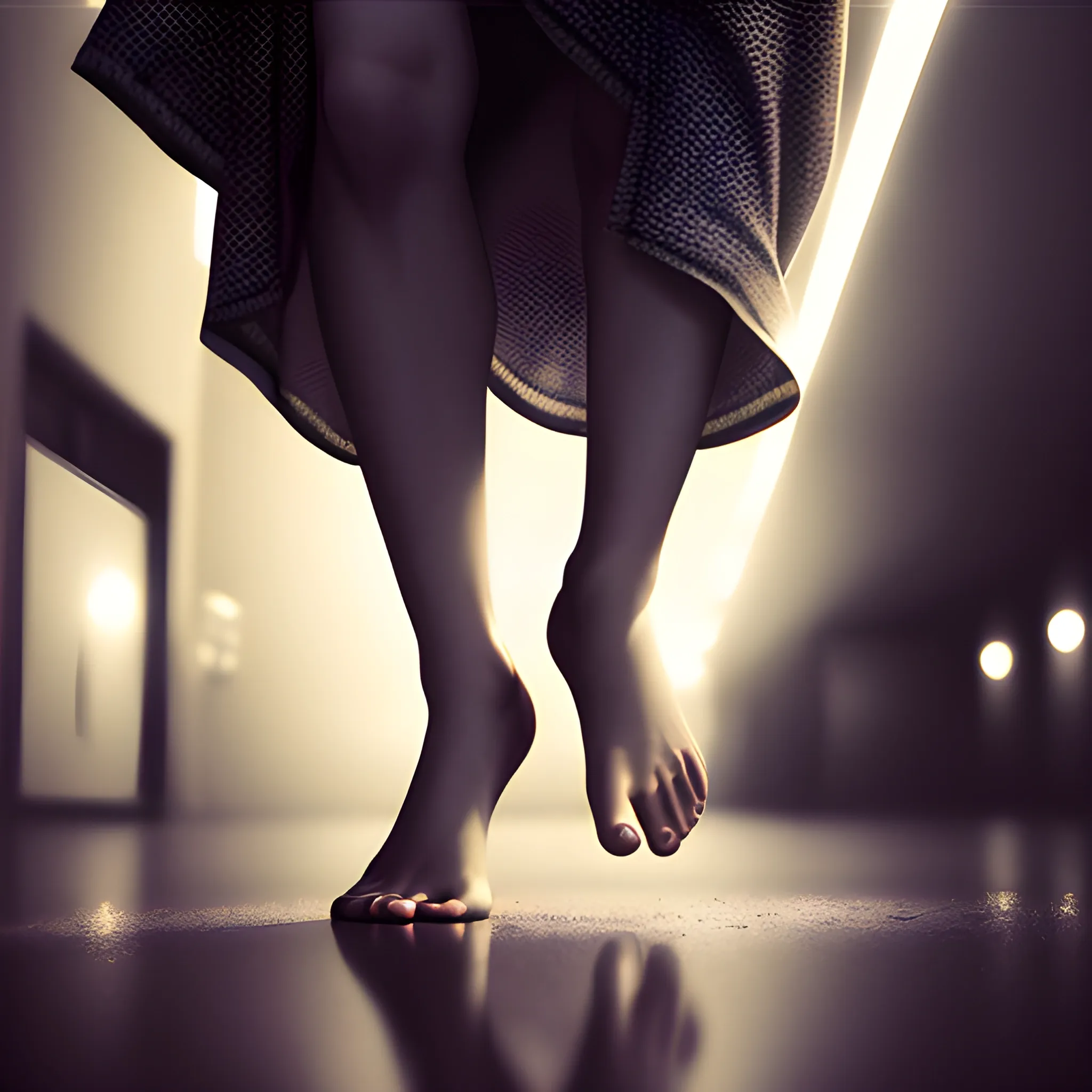 Realistic,  bare feet up close, cinematic, dramatic lighting, urban, funky dancing, guitar wallpaper