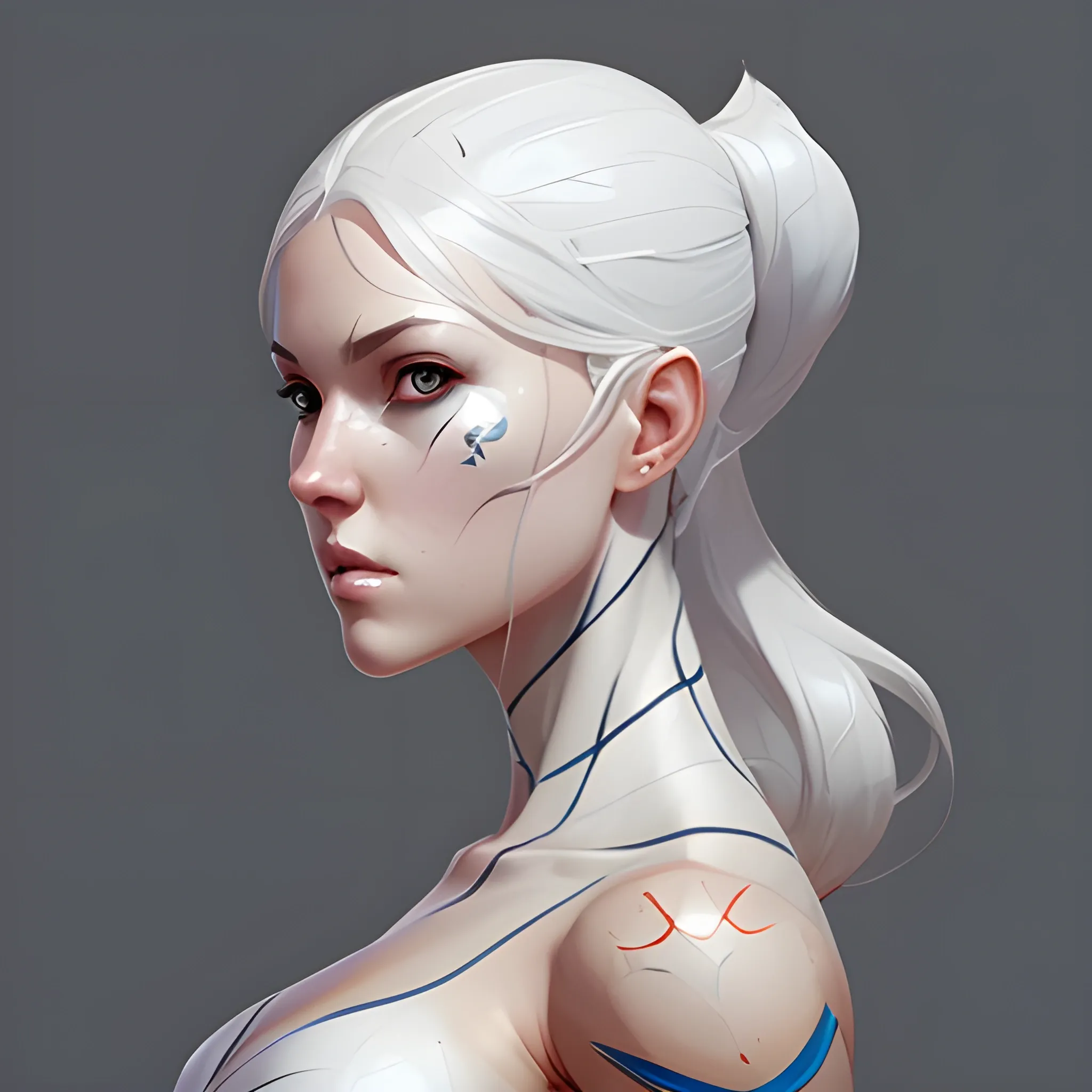 woman front view, concept art, character design, symmetry, beautiful, realistic face, painted, HD, white background, full size, art by artgerm and greg rutkowski