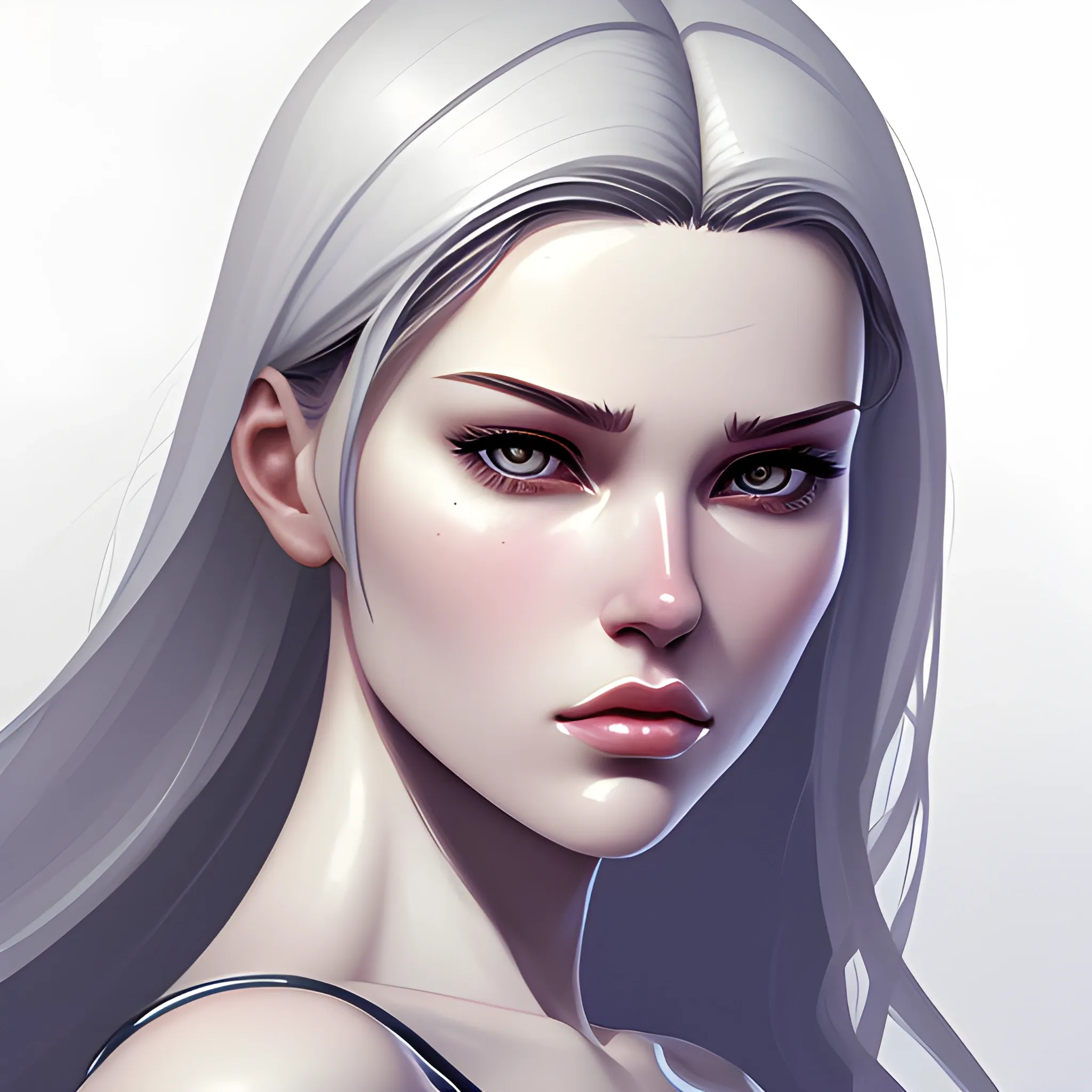 woman, front view, concept art, character design, symmetry, beautiful, realistic face, white clear skin, high quality, white background