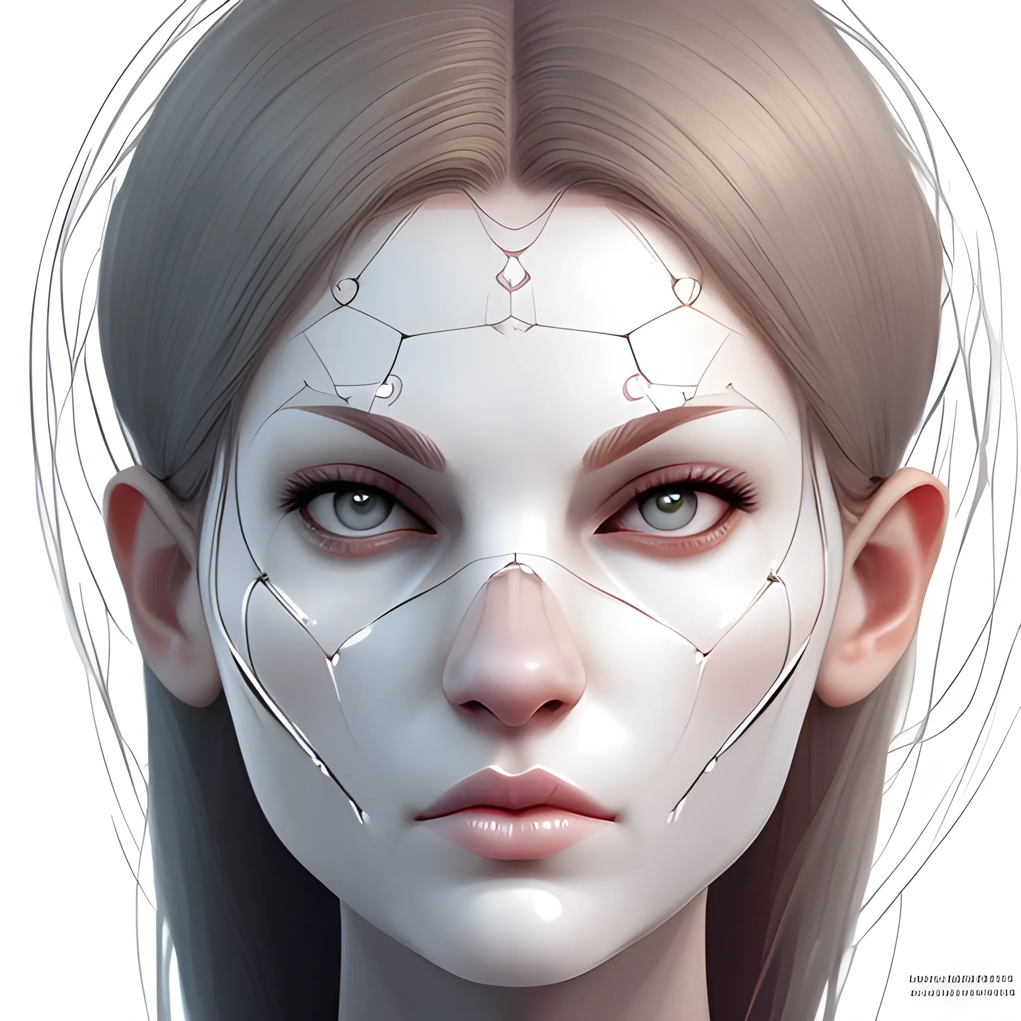 woman, front view, concept art, character design, symmetry, beautiful, realistic face, white clear skin, high quality, white background, full body