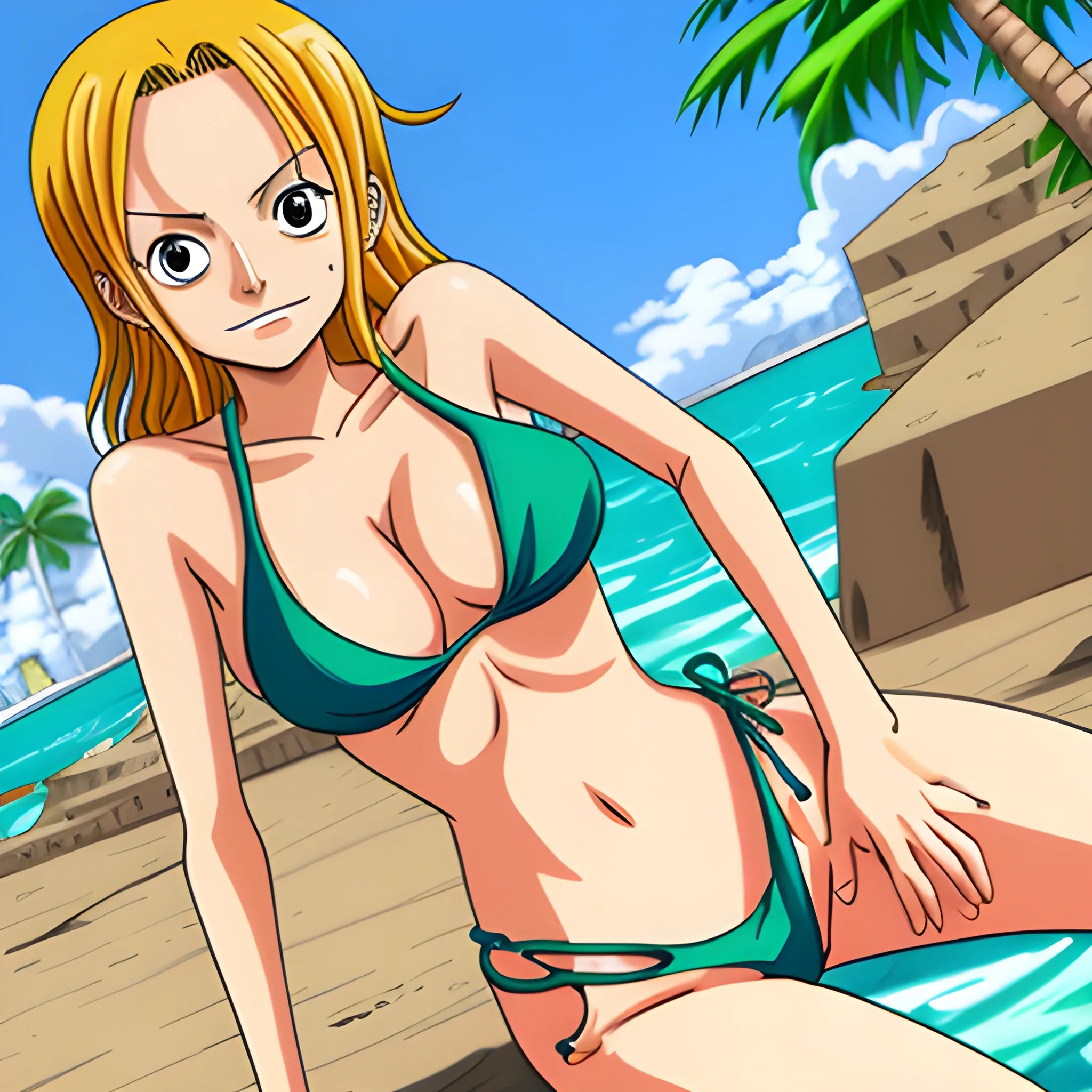 One piece, Nami in bikini top ,Cartoon - Arthub.ai