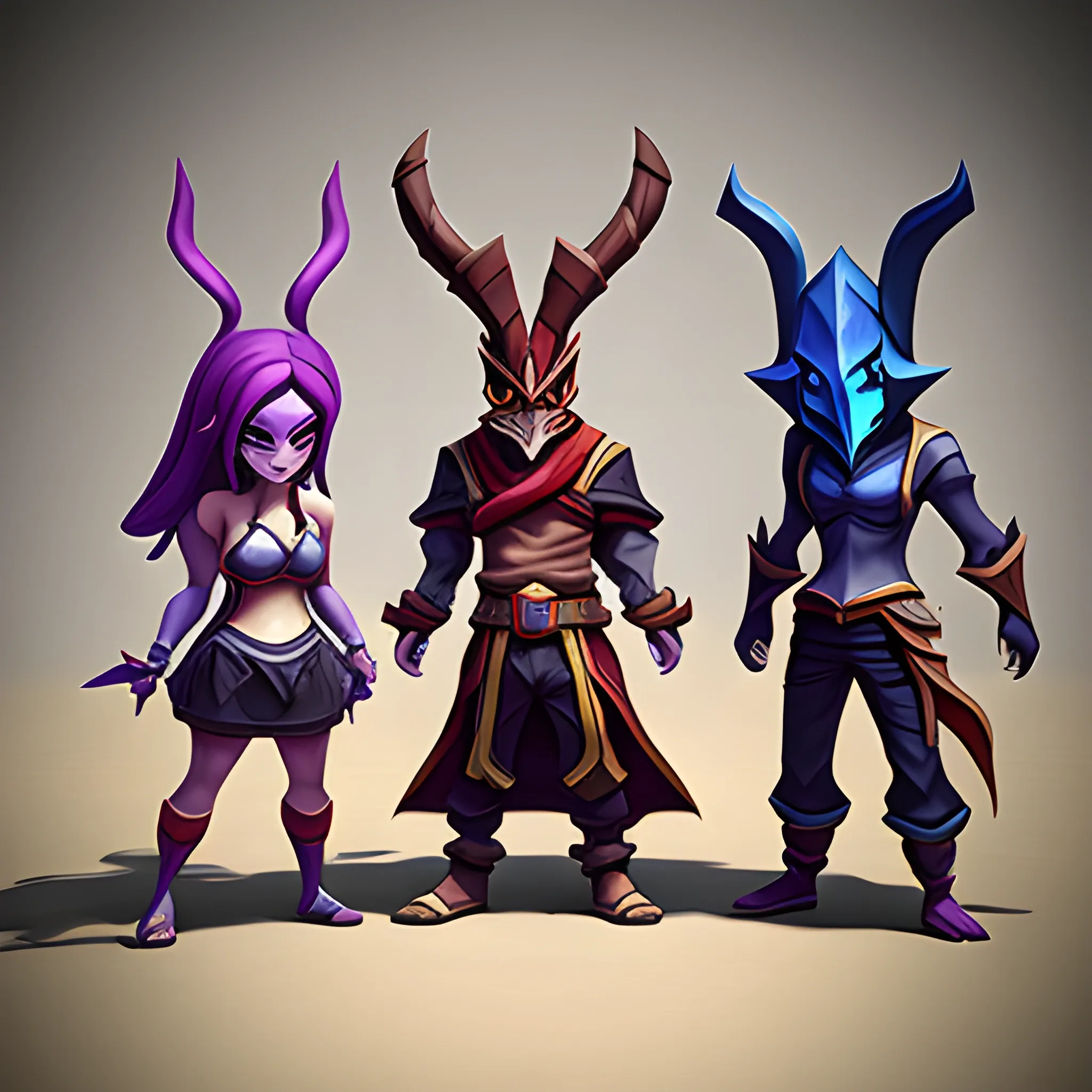 League of Legends, Shaco, Yasuo, Irelia




, Cartoon, 3D