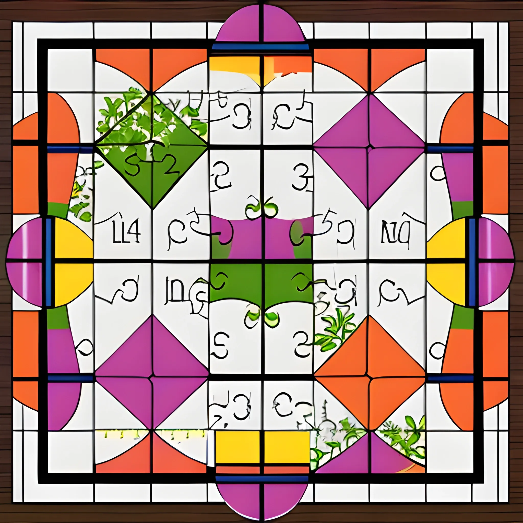 puzzle pattern, different pieces.
