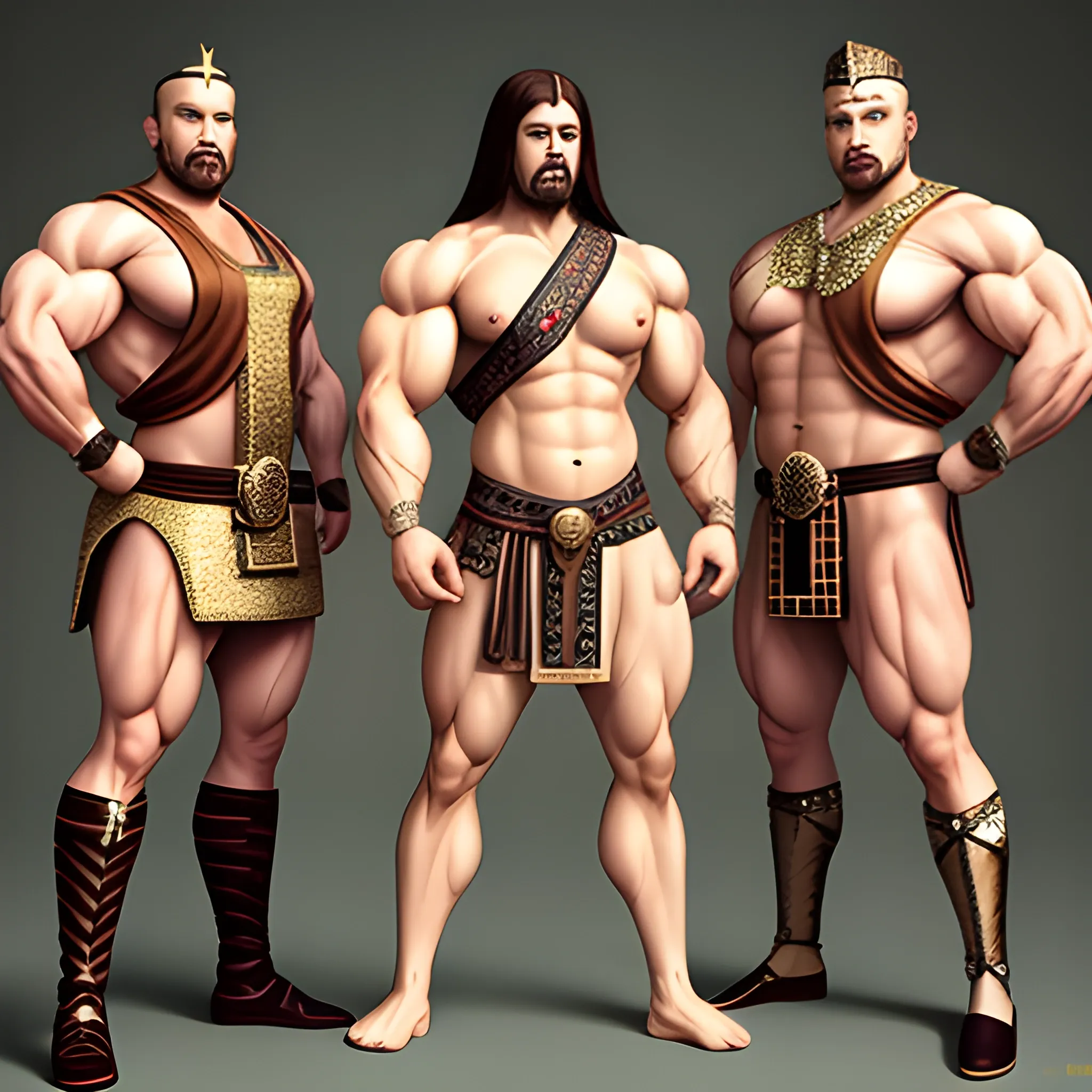 crossdress man, muscle man, queen ancient clothes, full body, short hair