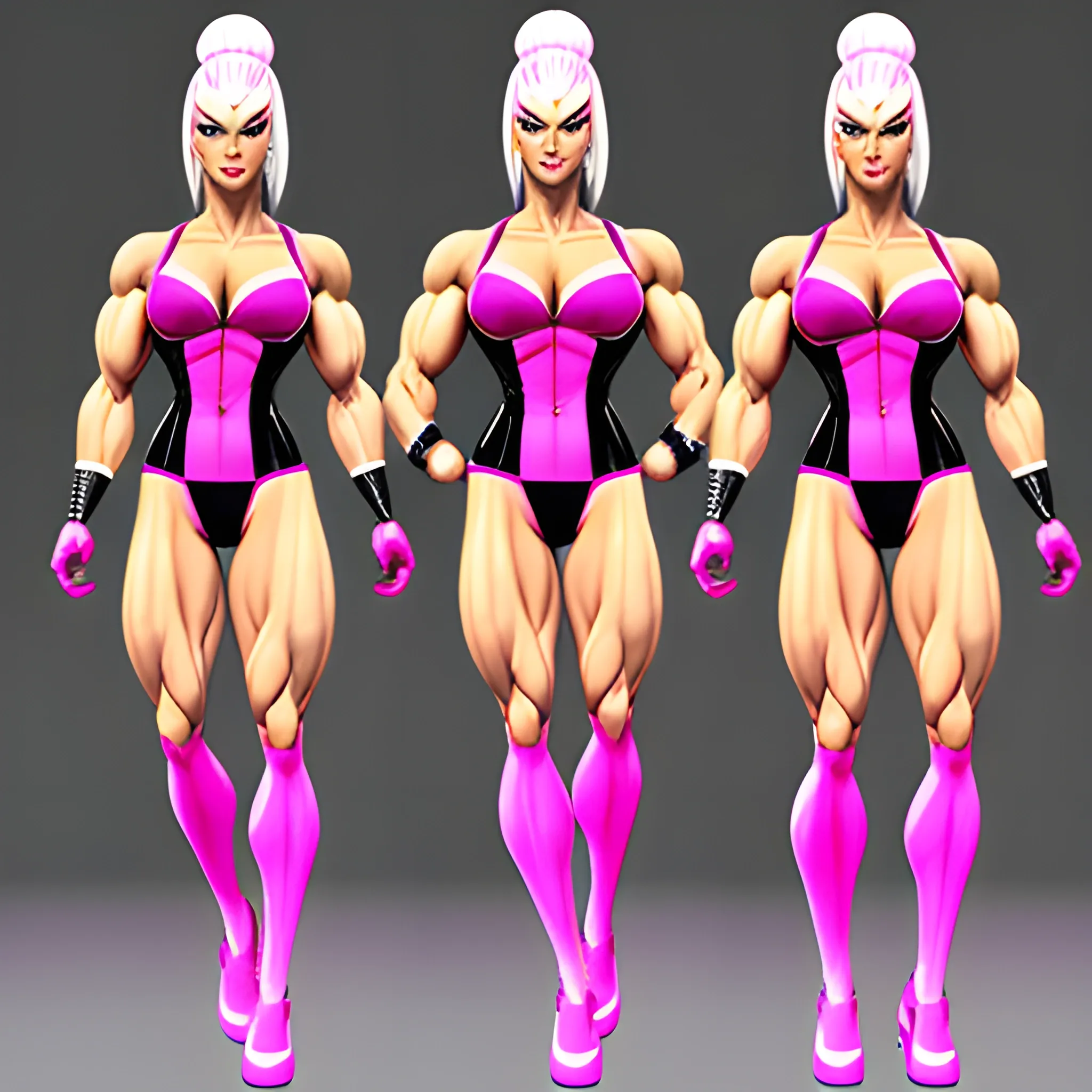 crossdress man, muscle man, pink full body girl linegerie  