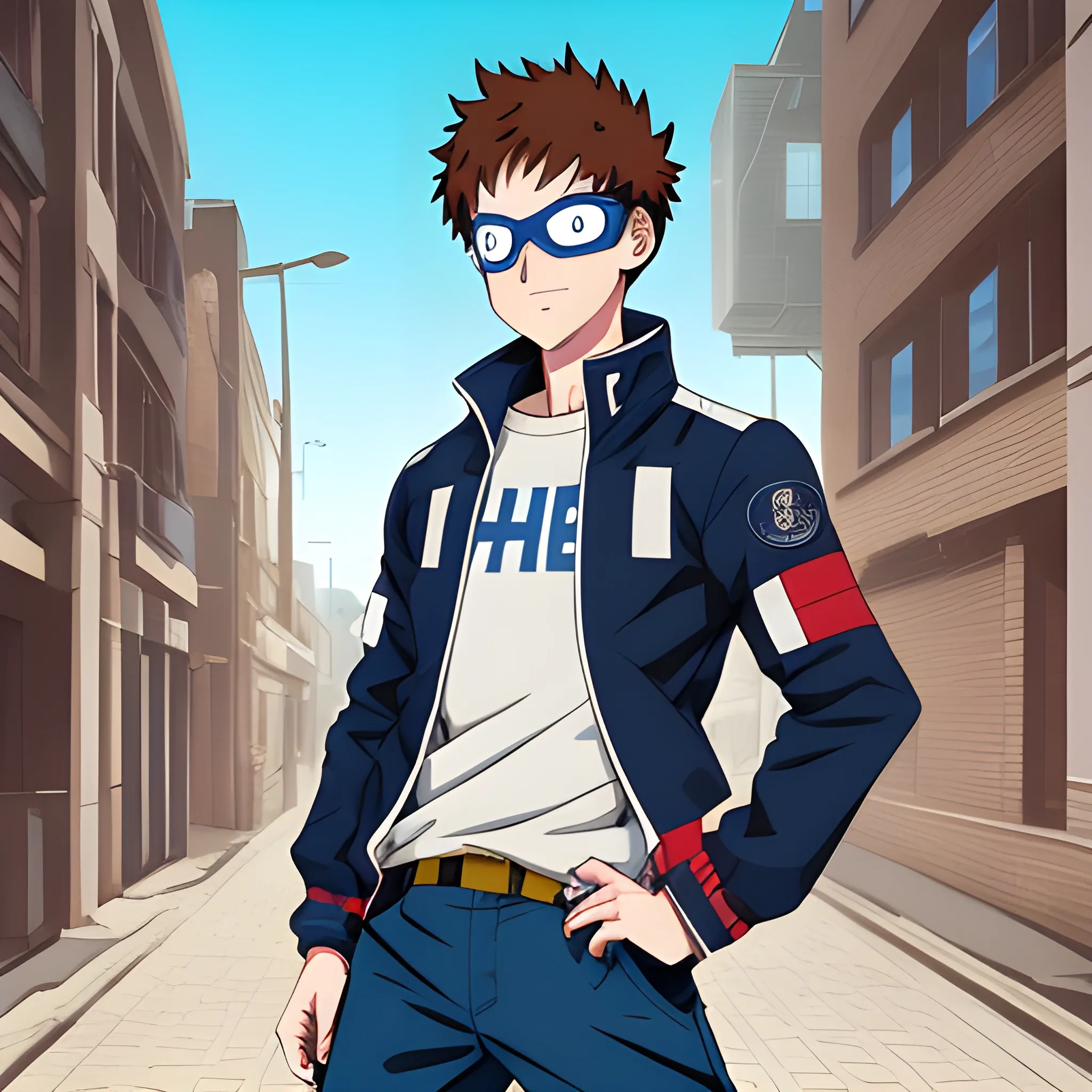 My Hero Academia Style, Athletic Male, Brown Hair, Blue Eyes, Bl... -  Arthub.ai