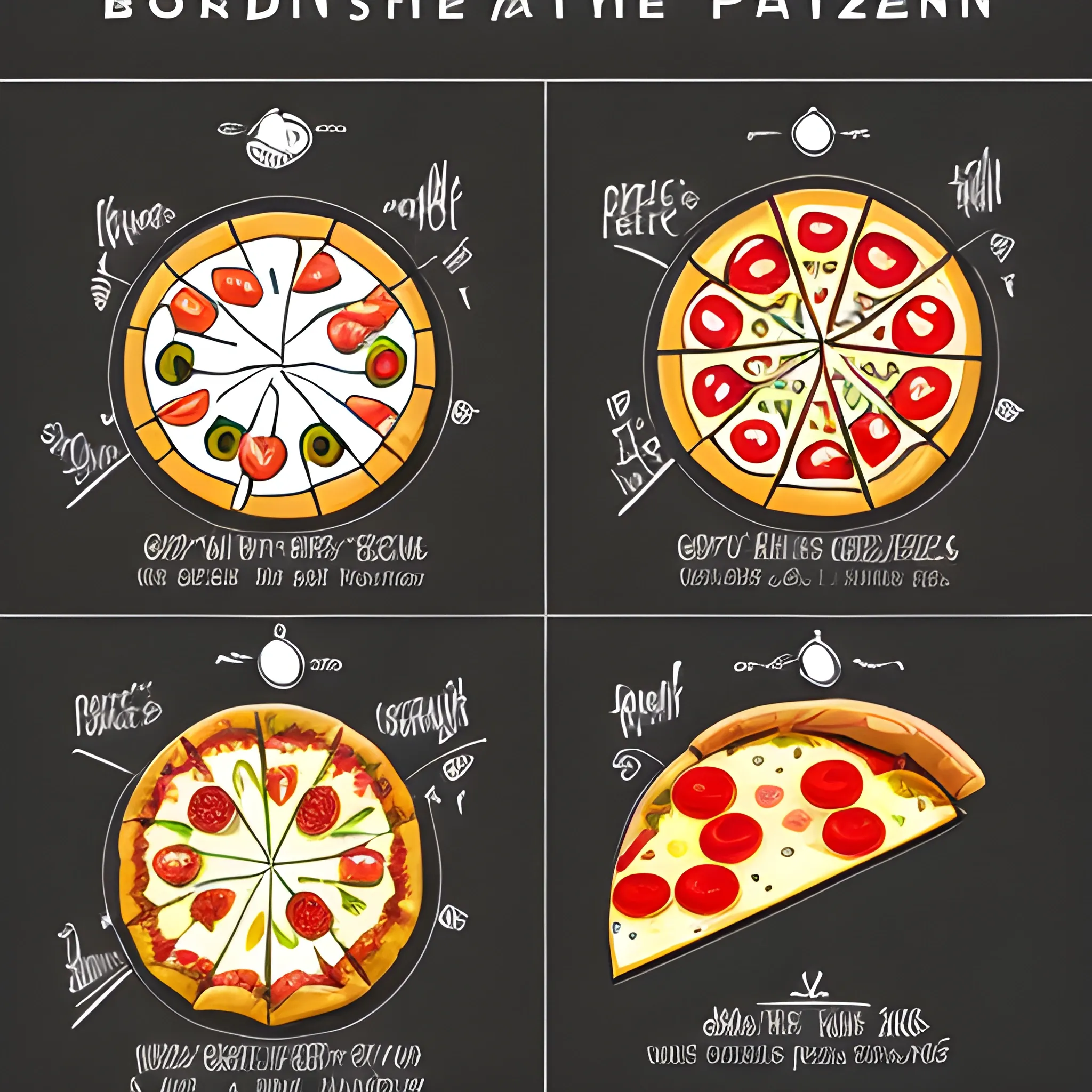 "Create a pattern with pizza ingredients. The art should be crafted with a freehand pencil stroke, characterized by thin and clean lines, without excessive details or colors. Creatively and harmoniously represent typical pizza elements such as tomatoes, cheese, basil, and other ingredients. The goal is to design something that conveys simplicity and elegance, capturing the essence of the ingredients without burdening the composition with too many details or colors."