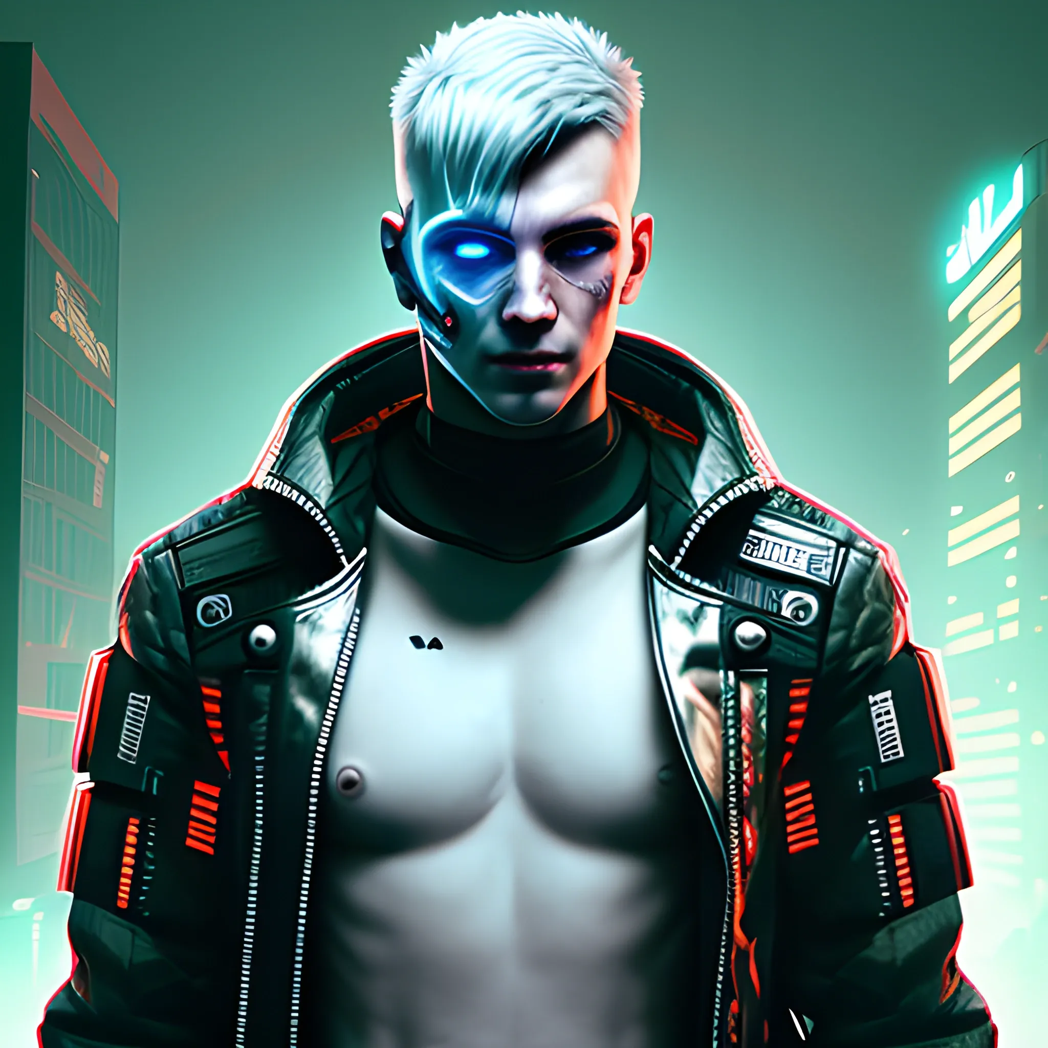 Cyberpunk White Male Fighter
