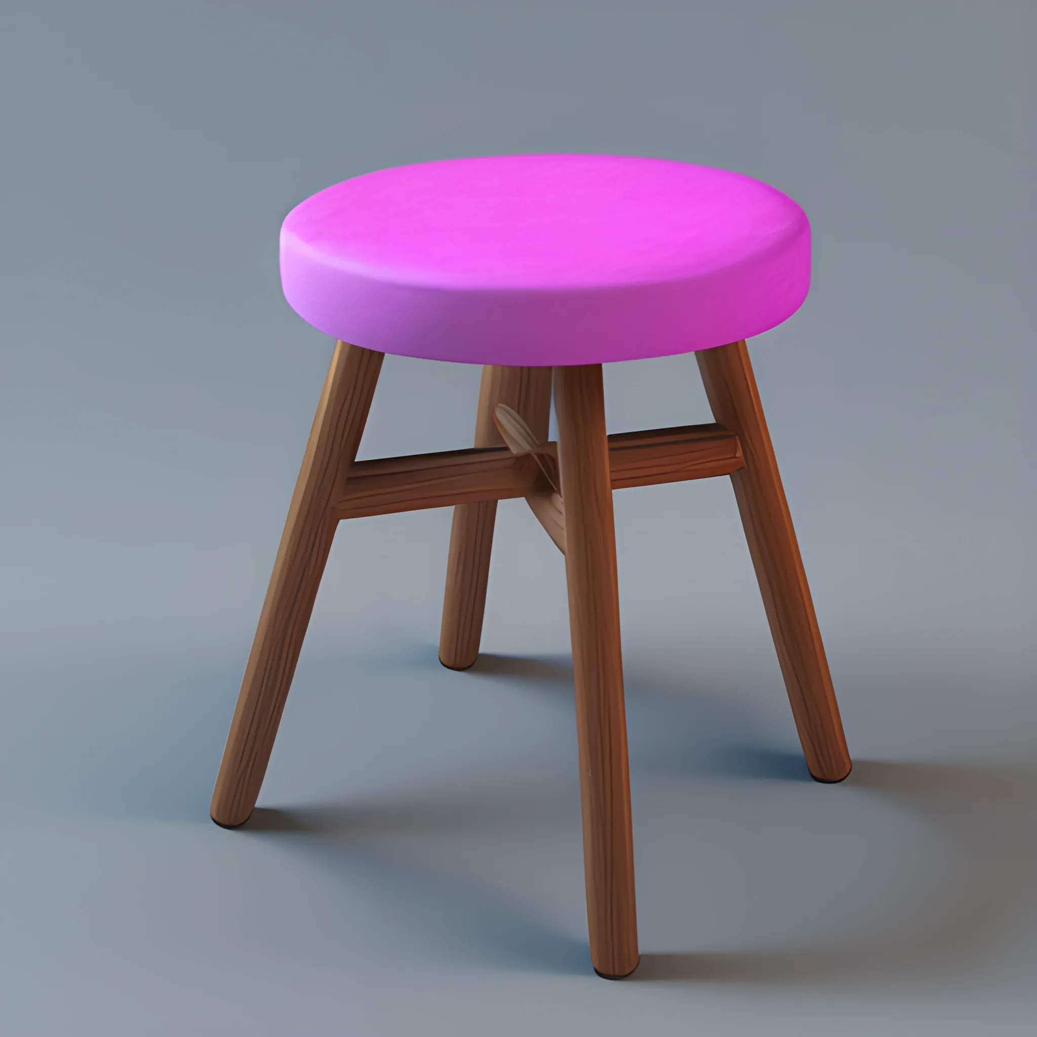 3D render of a stool, that matches the style of uau project