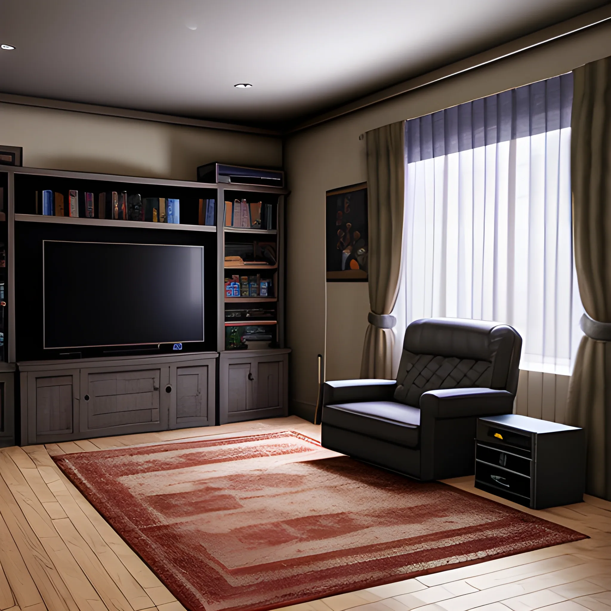 realistic render videogame room
, 3D