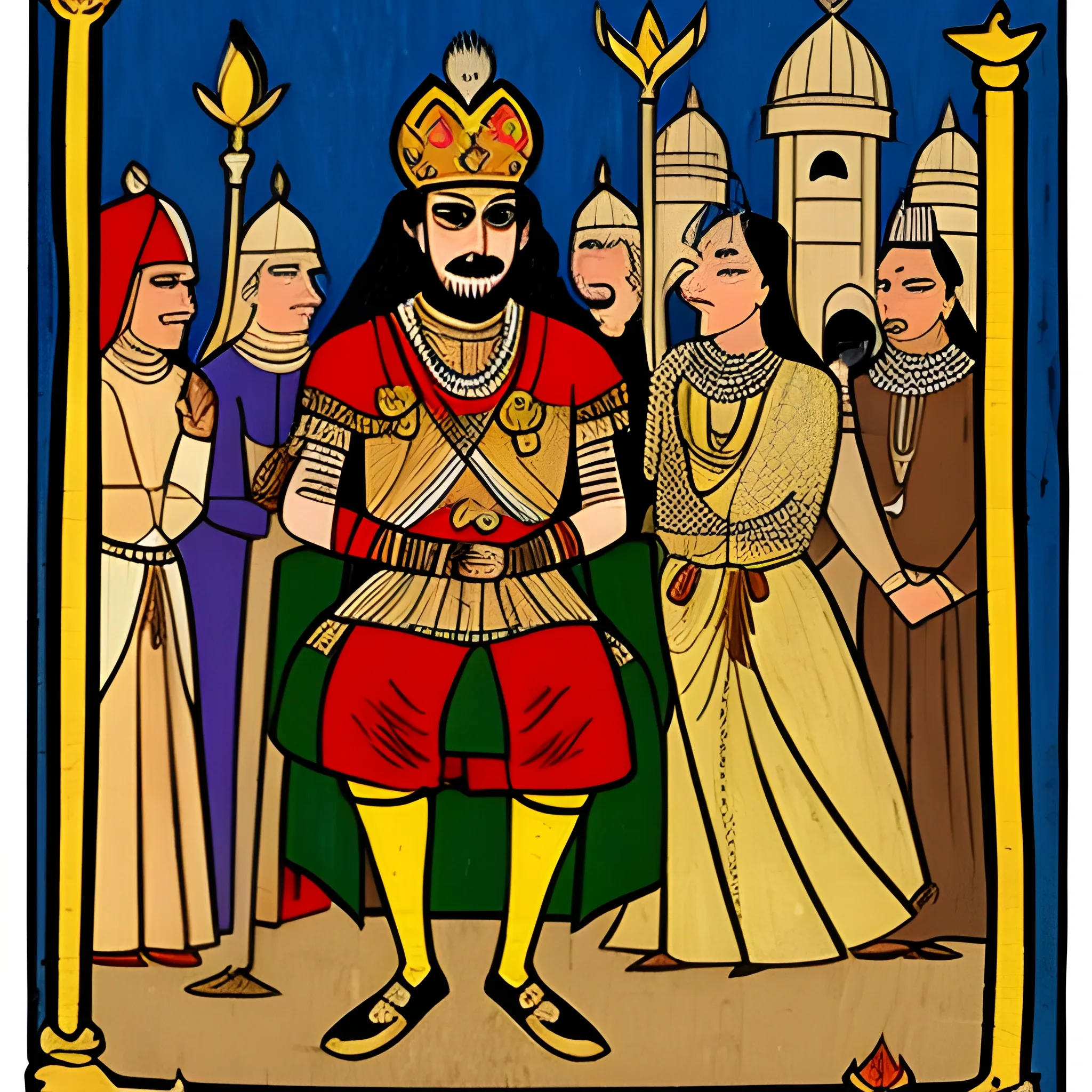 medieval Indian king after victory in war
, Cartoon
