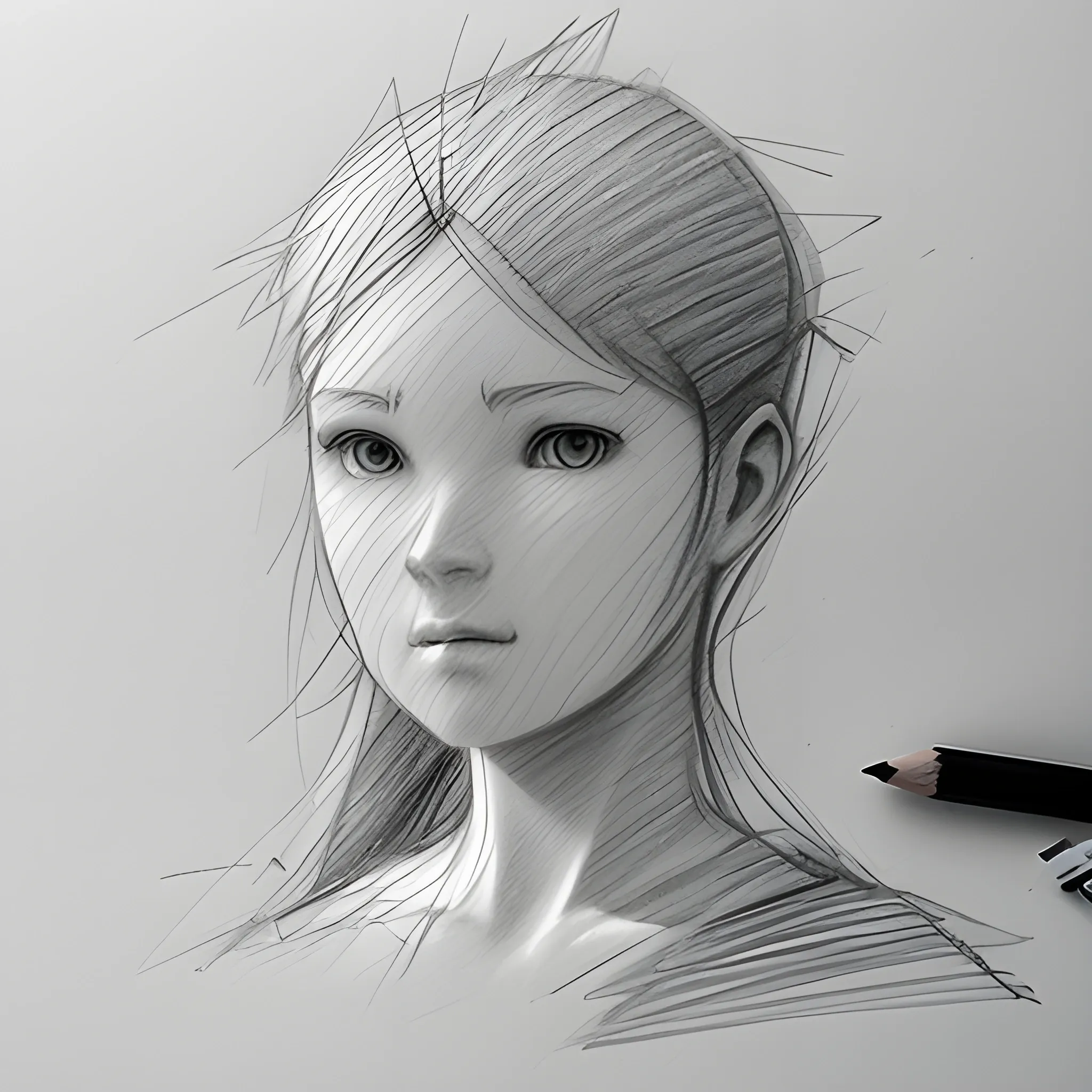 , Pencil Sketch, Pencil Sketch, Pencil Sketch, 3D, 3D