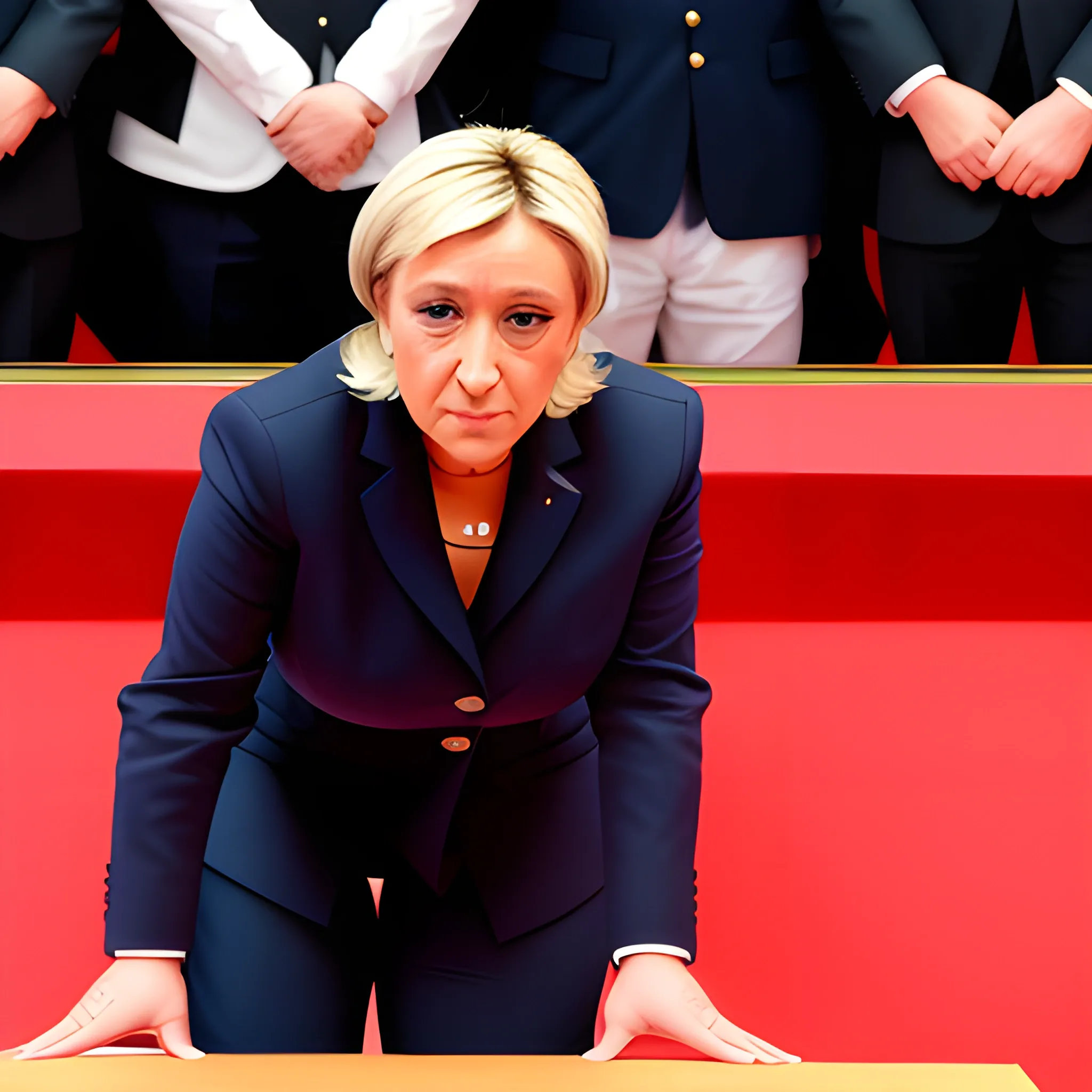 marine le pen twerking on emanuel macron's head

