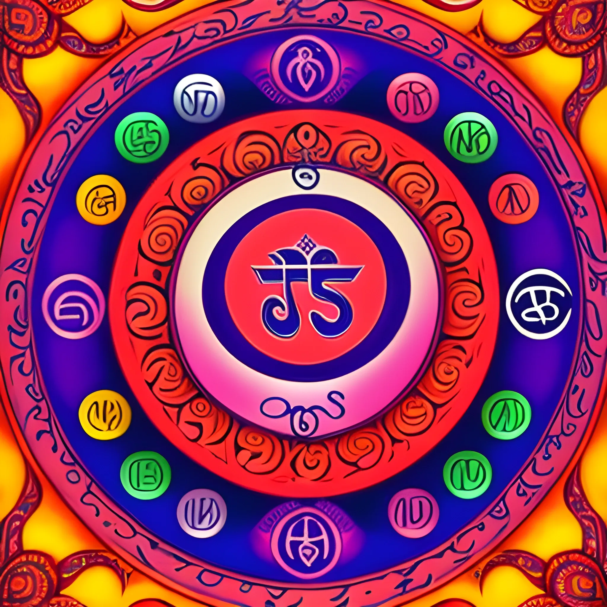 a picture of hindu mantra ((OM)) with beautiful colors, high quality